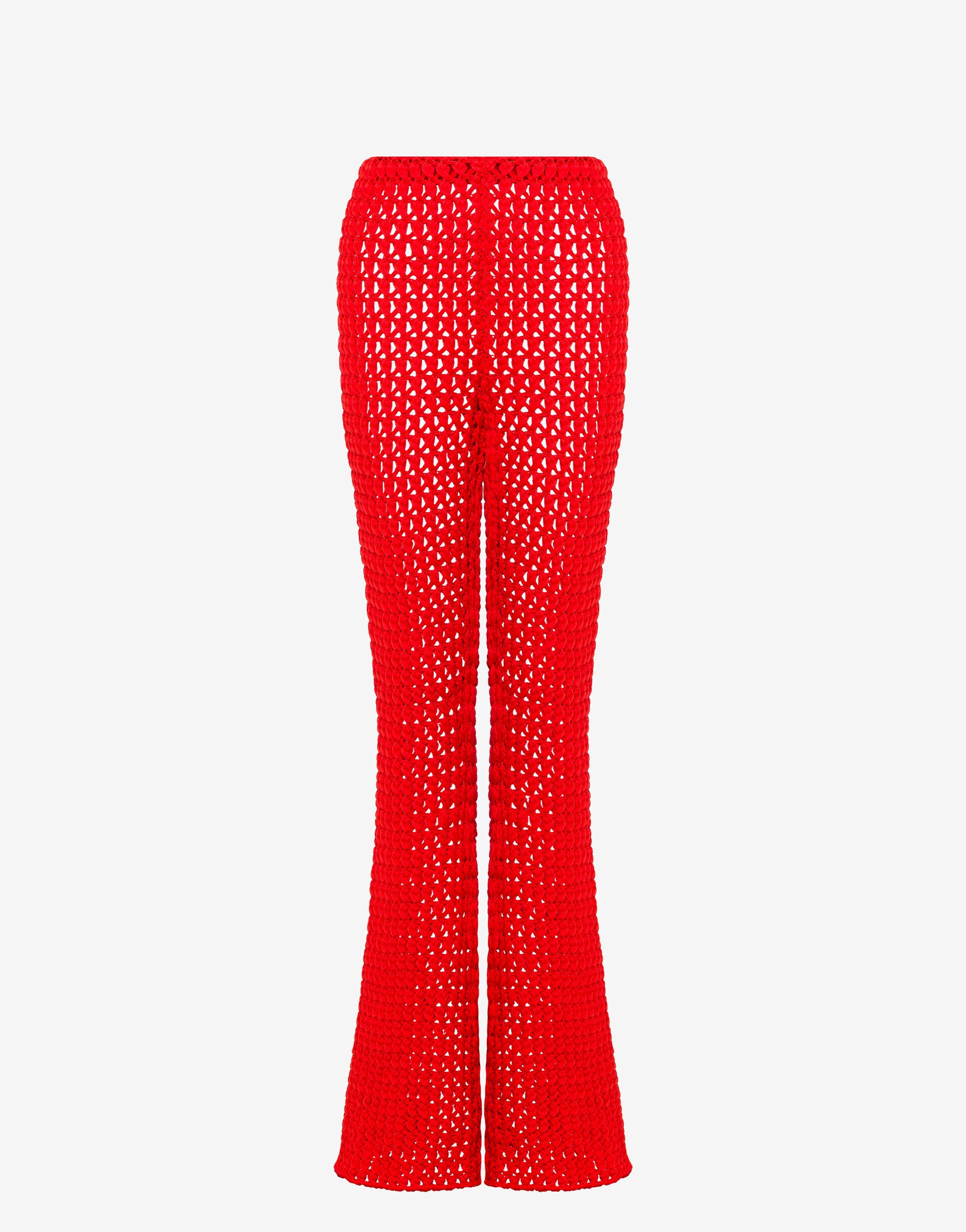 CROCHET EFFECT COTTON RIBBON TROUSERS - 1