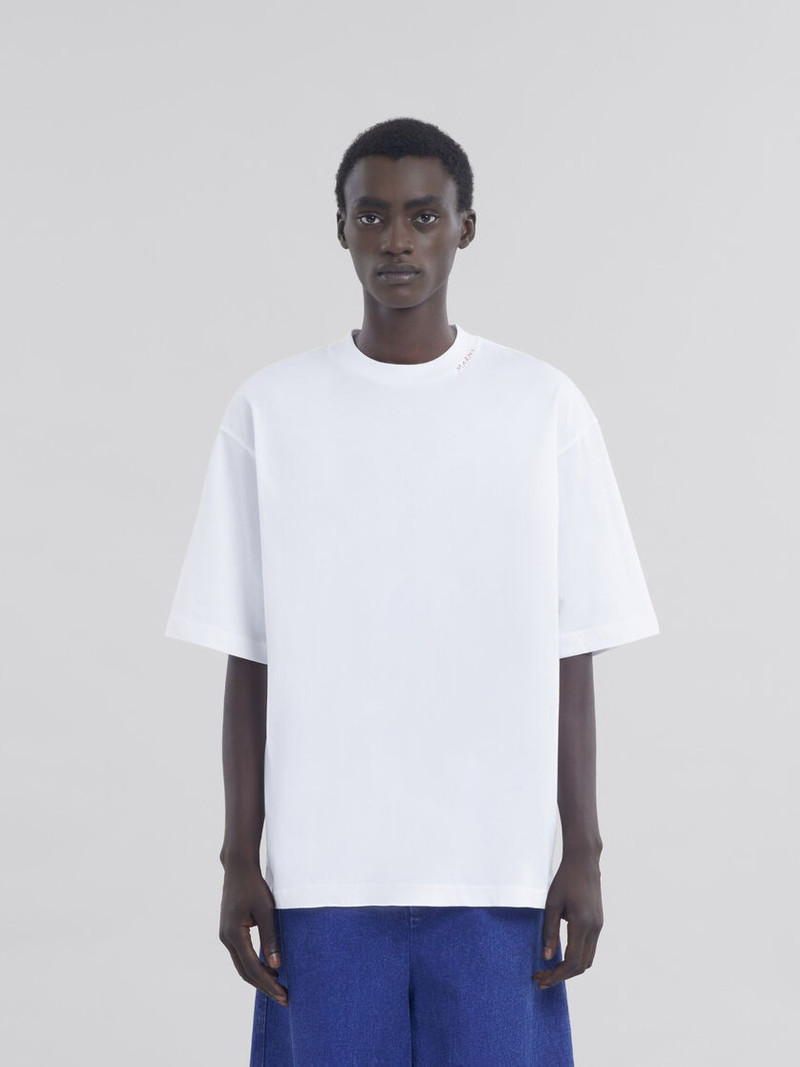 Marni WHITE ORGANIC COTTON T-SHIRT WITH MARNI SYMBOL outlook
