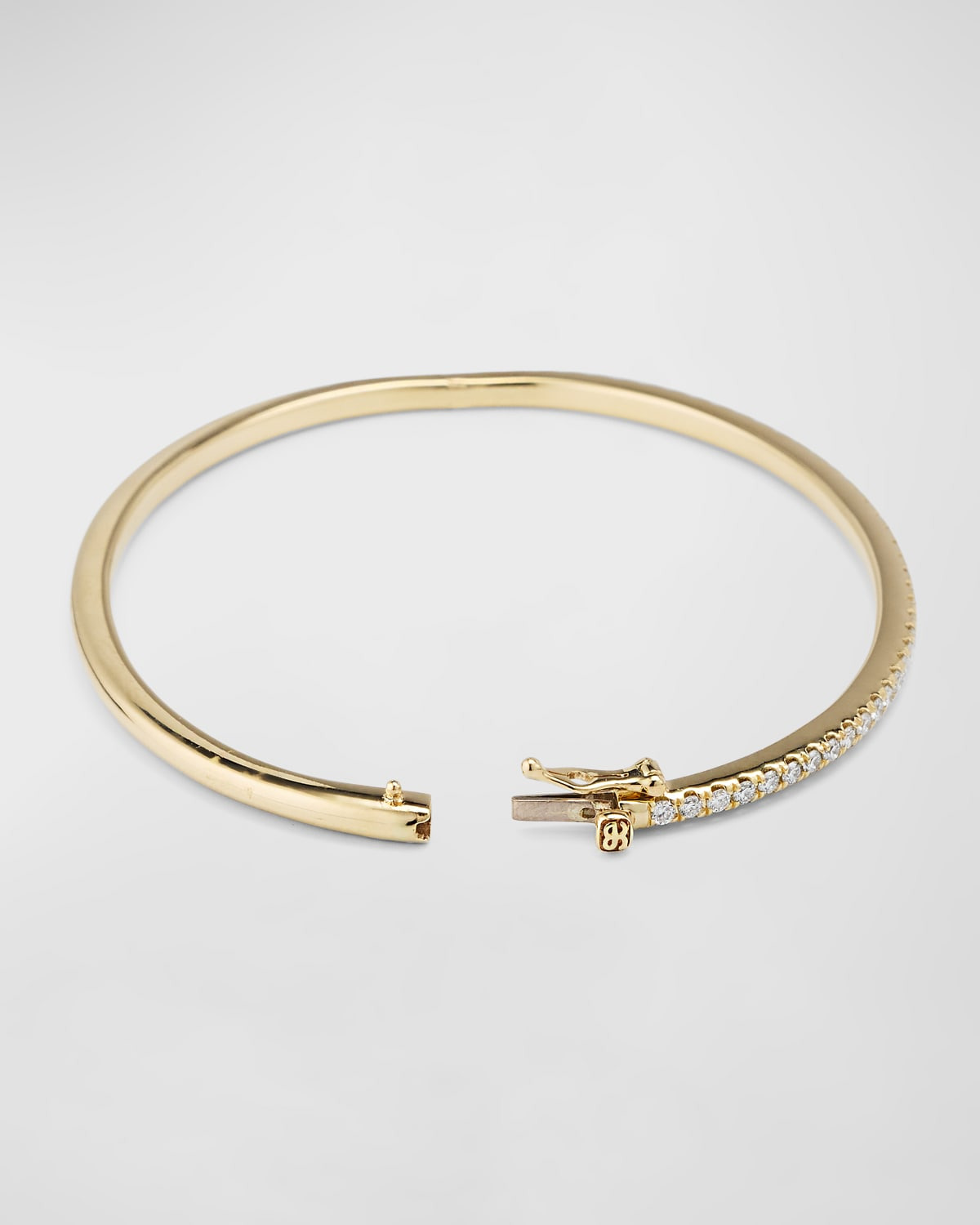14K Yellow Gold Diamond Pave Bangle - 4