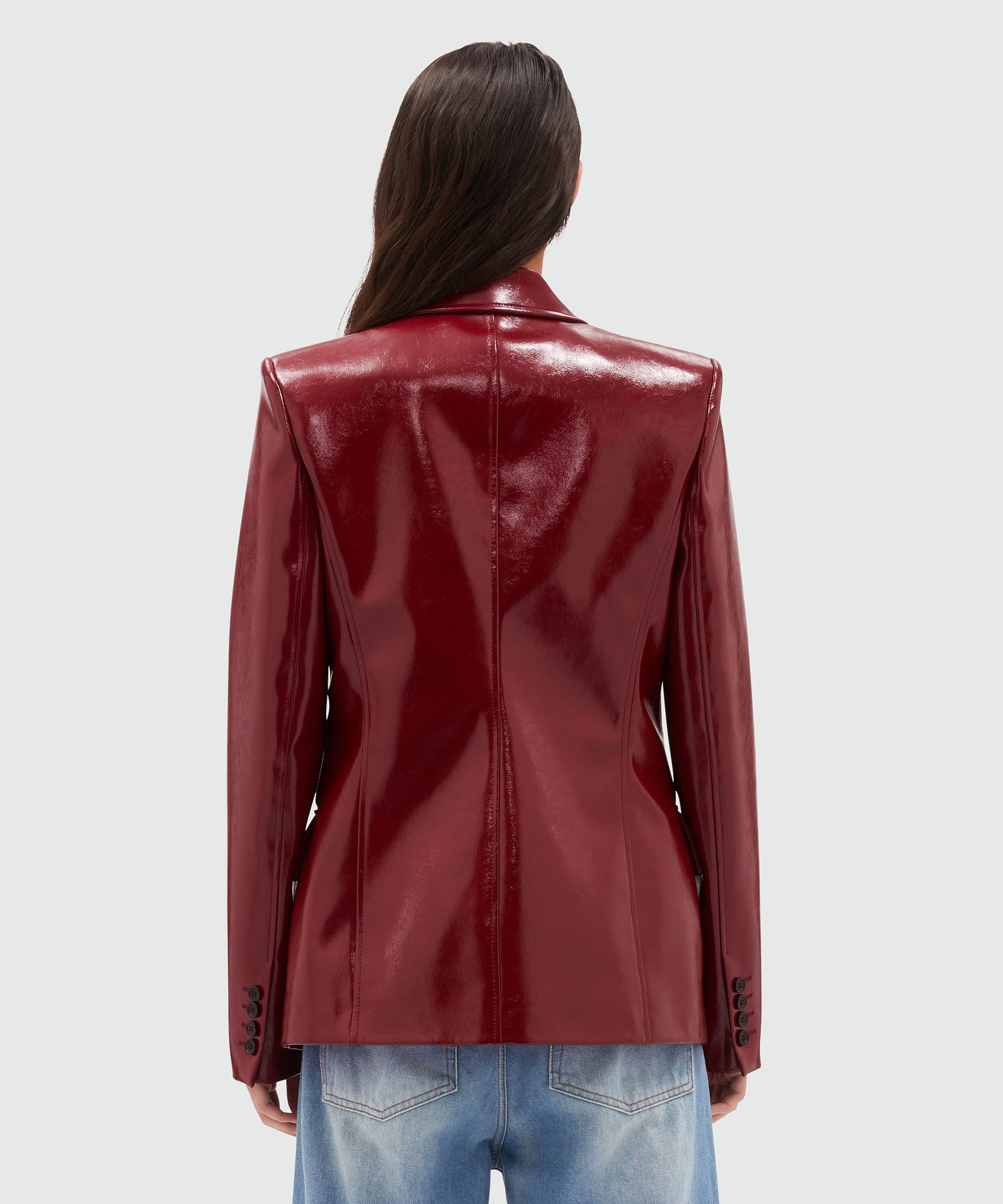 ジャケット MSGM Woman Jacket Red 3741MDG09247625 18 MSGM single-breasted Blazer | Red | FARFETCH
