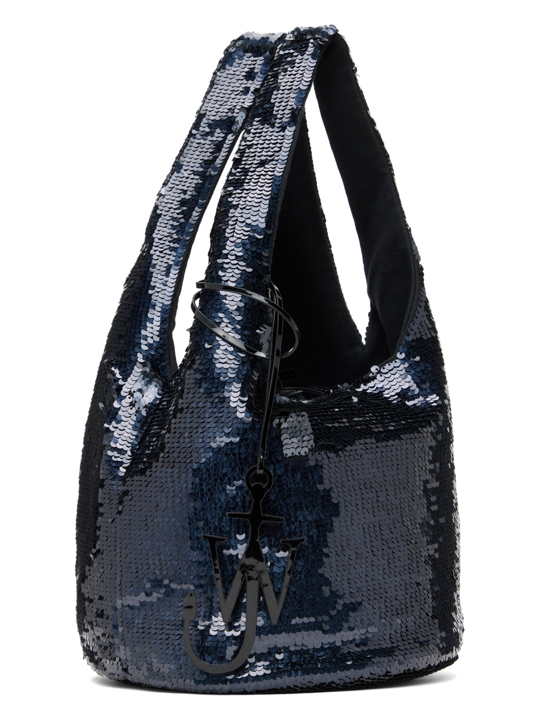 Navy Mini Sequin Shopper Bag - 2