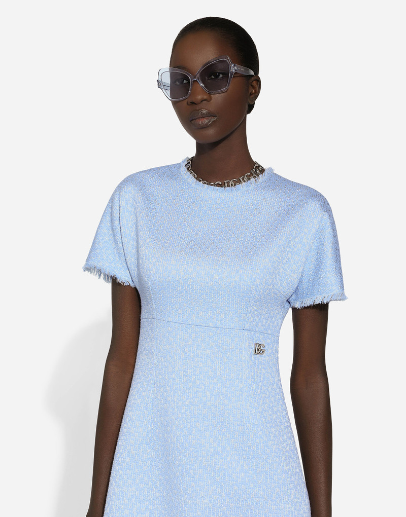 Raschel tweed midi dress with DG logo 4