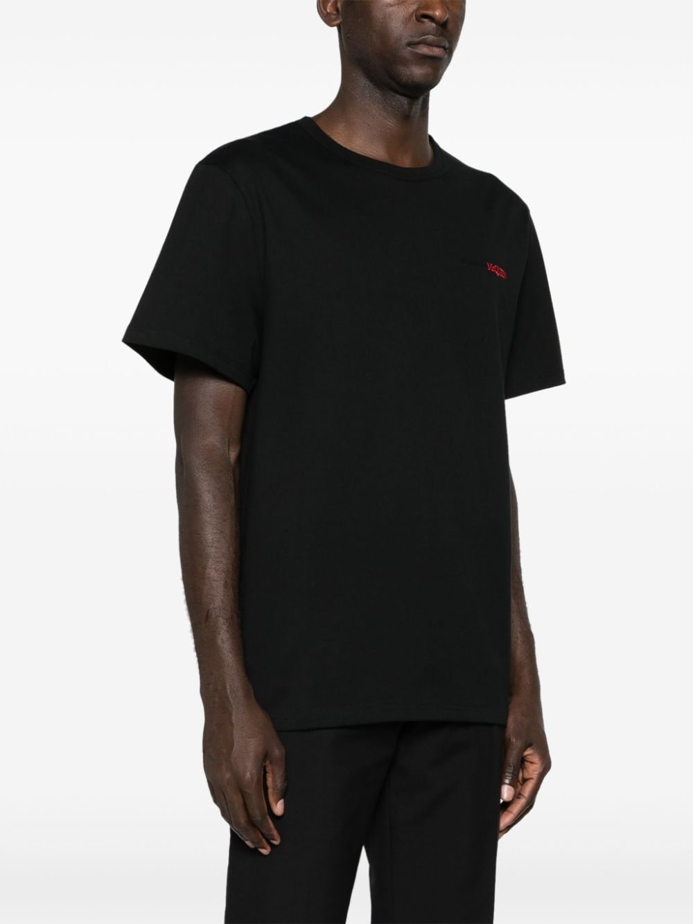 logo-embroidered cotton T-shirt - 3