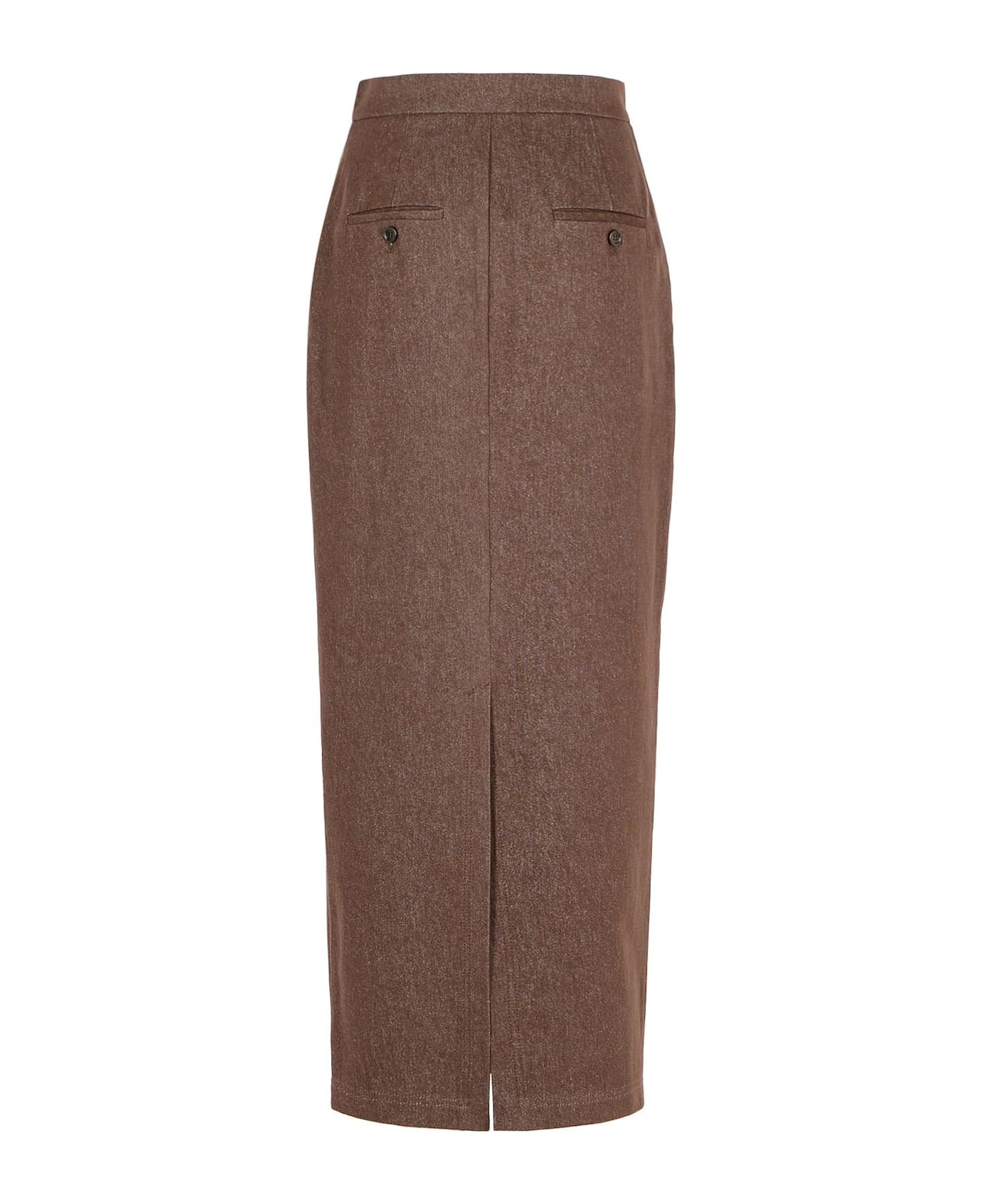 'pianosa' Brown Cotton Skirt - 3