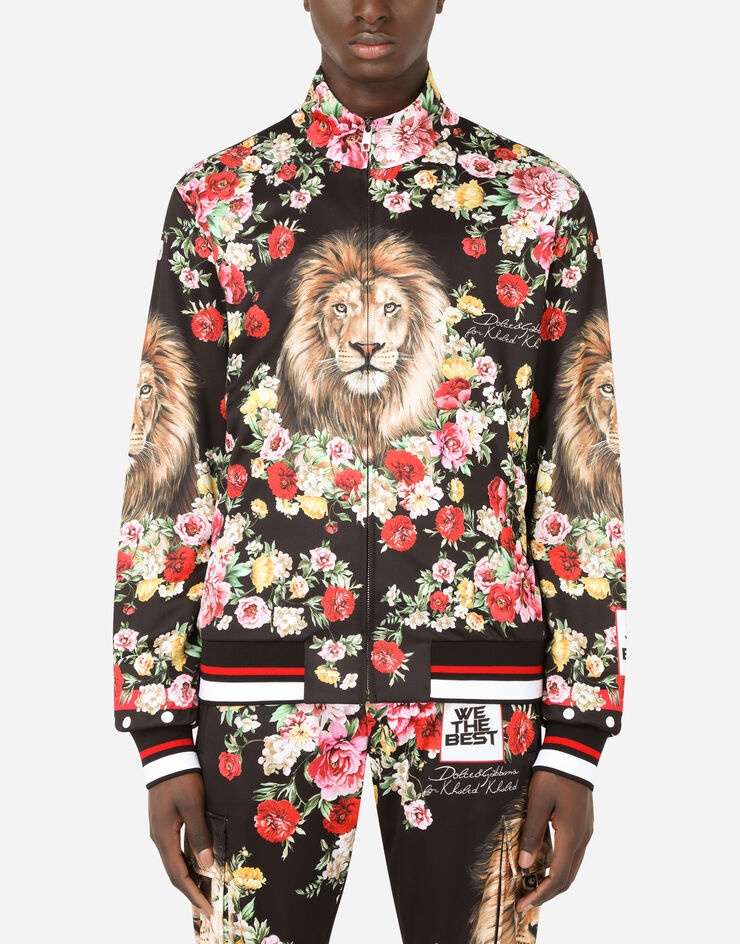 Zip-up sweatshirt with lion mix print - 5