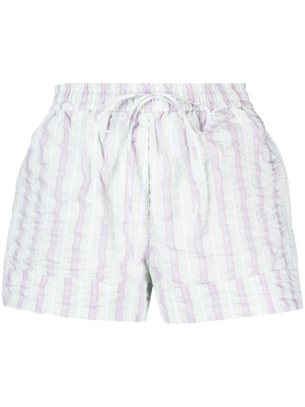 striped seersucker shorts - 1