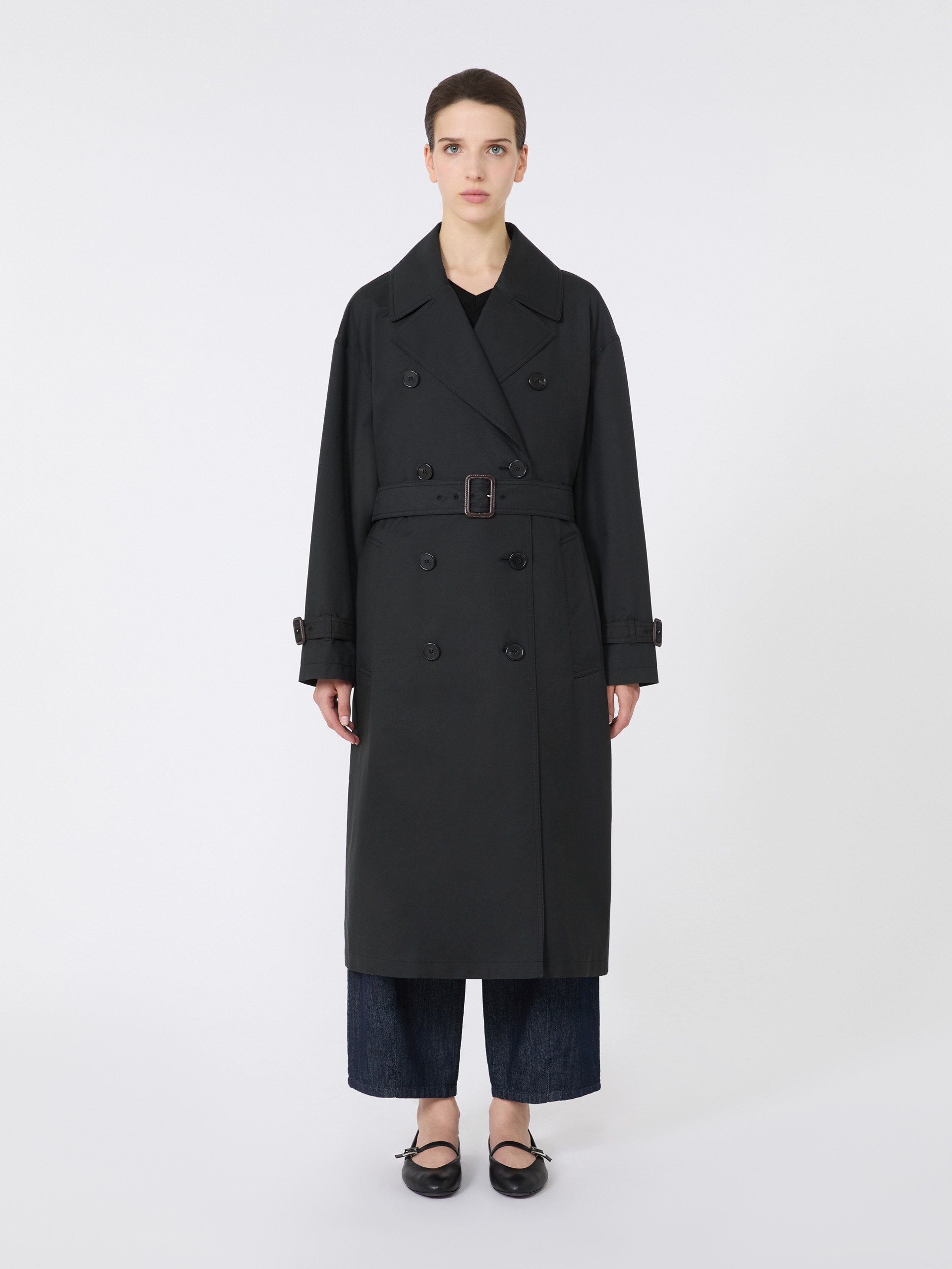 FIORITO Long water-repellent cotton twill trench coat - 3