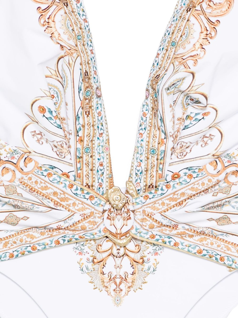 halterneck embellished swimsuit - 3