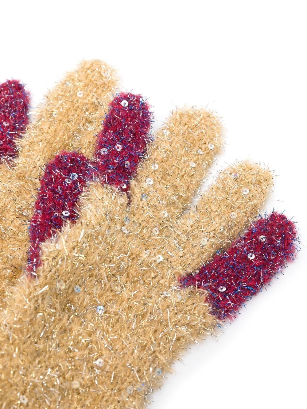 extra-long glitter-knit gloves - 2