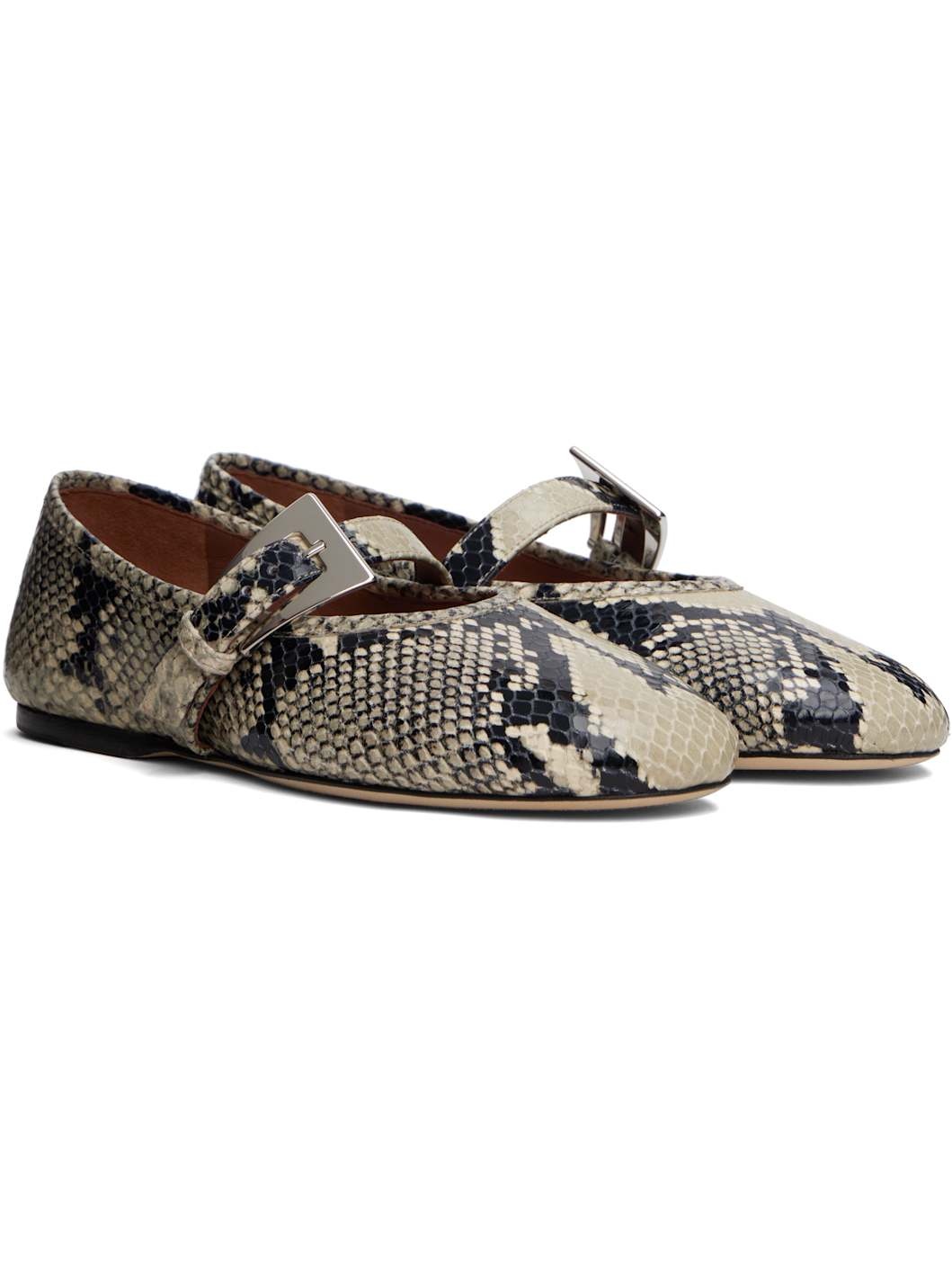 Khaki Sveva Buckle Ballerina Flats - 4
