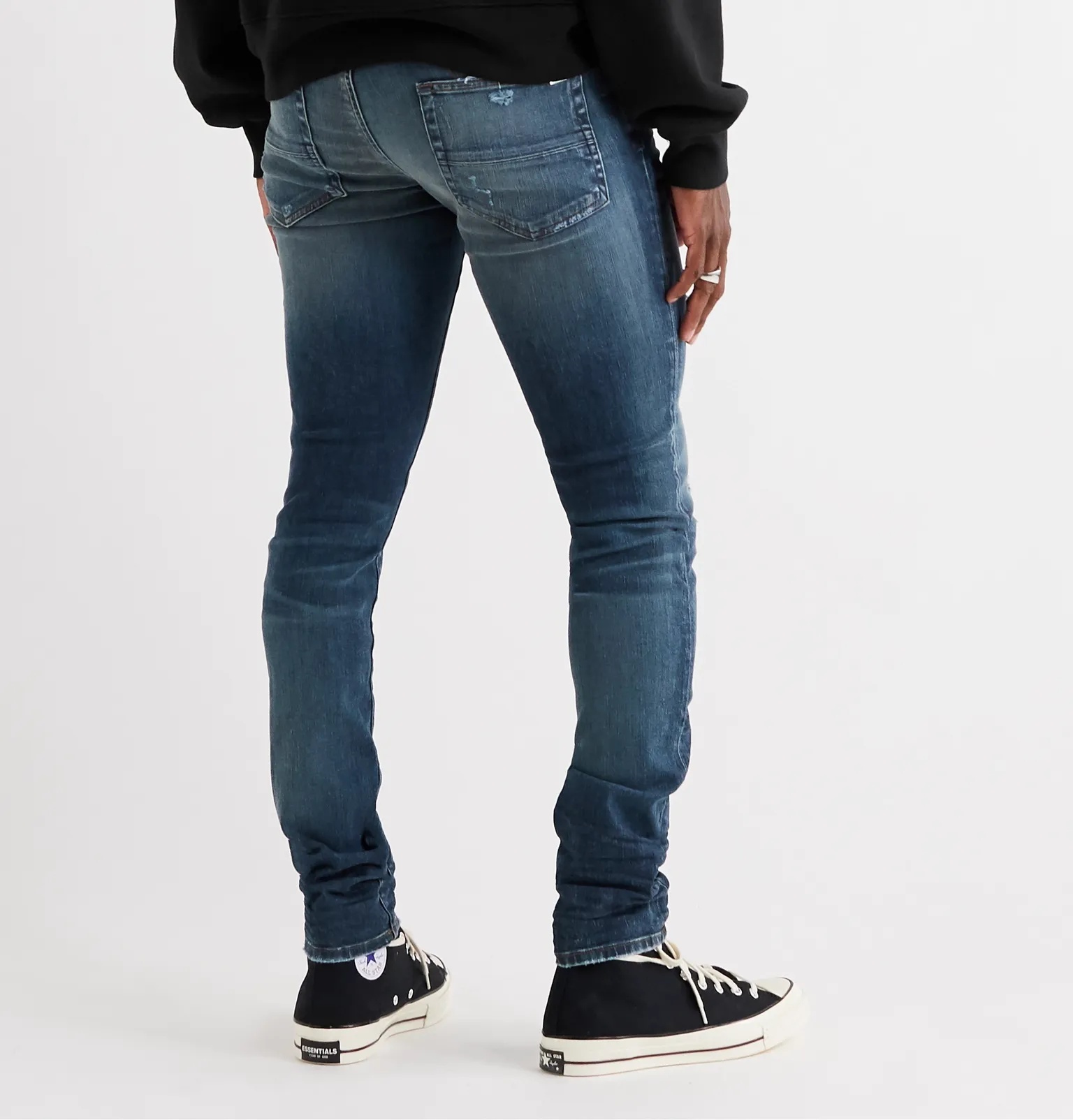 Skinny-Fit Distressed Stretch-Denim Jeans - 4