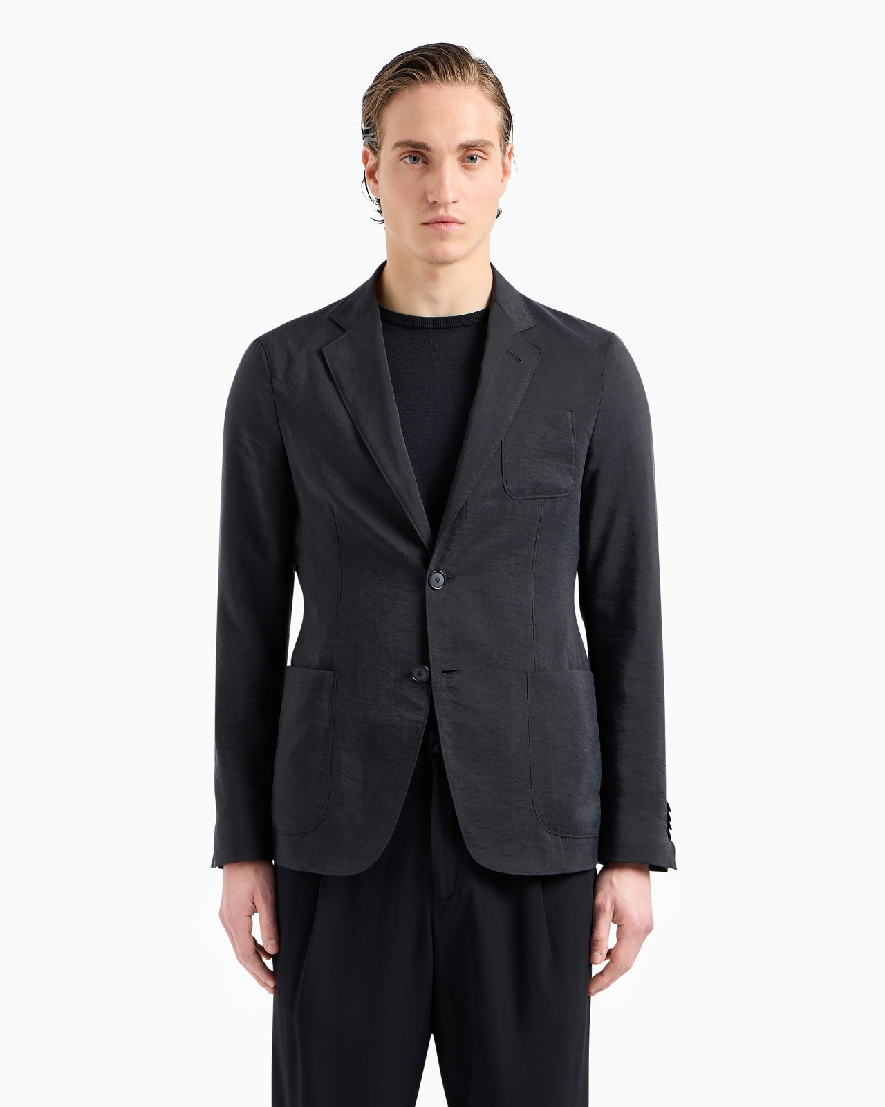 Upton Line single-breasted jacket in a silk-blend twill - 4