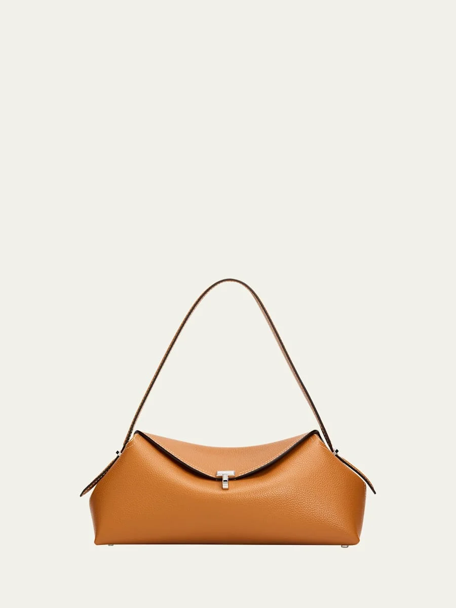 Grained Leather T-Lock Shoulder Bag - 1