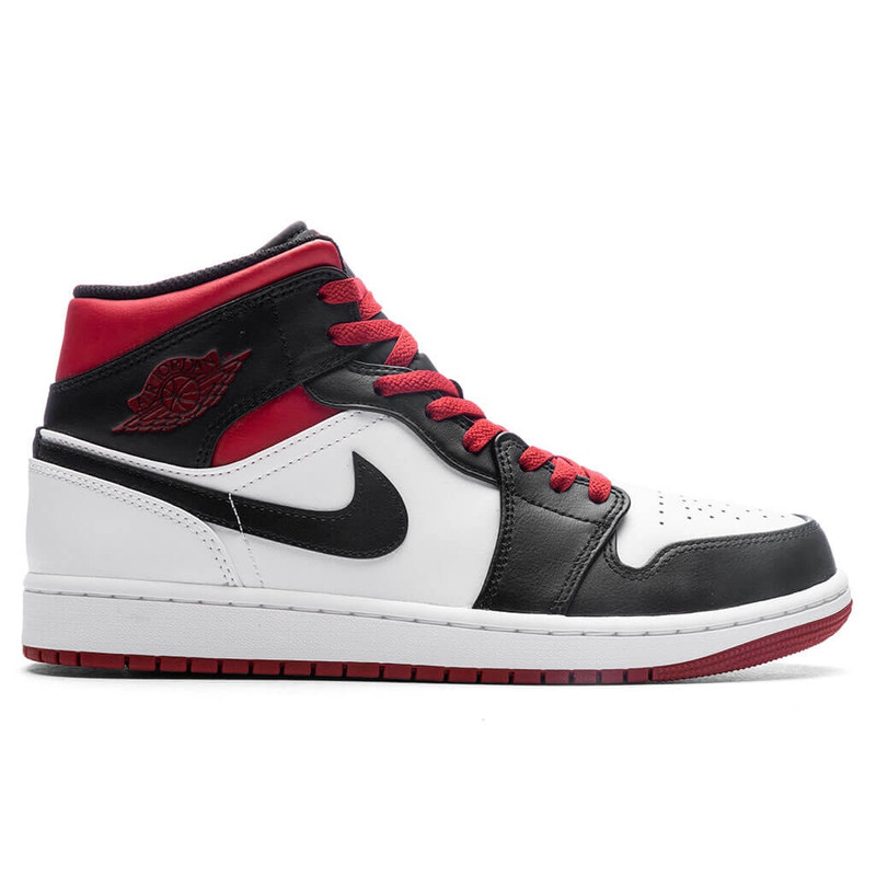 AIR JORDAN 1 MID - WHITE/GYM RED/BLACK - 1
