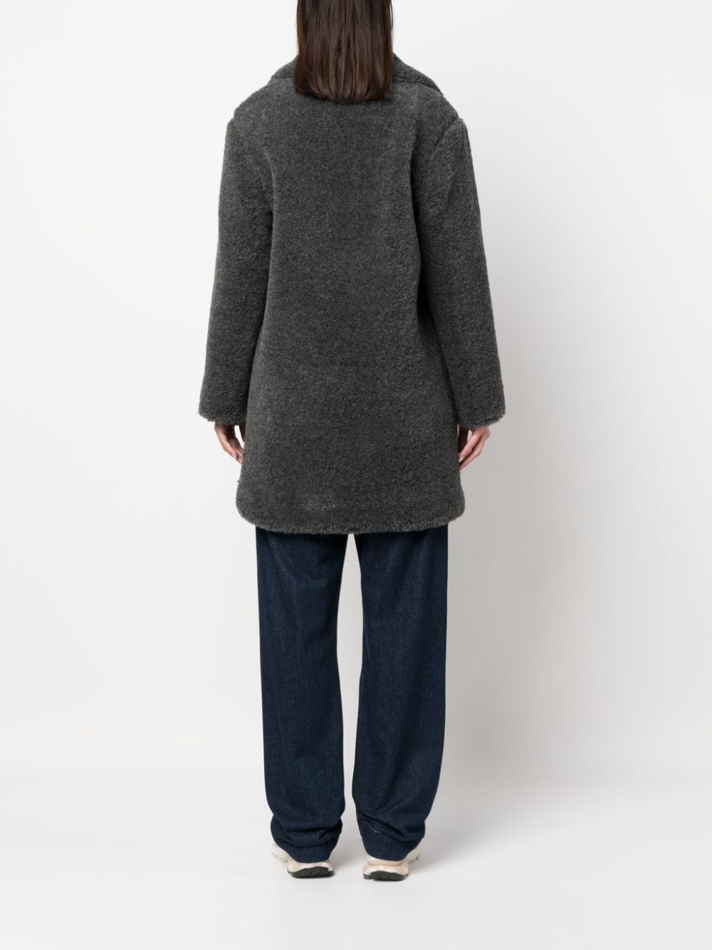 Nicolette brushed single-breasted coat - 4