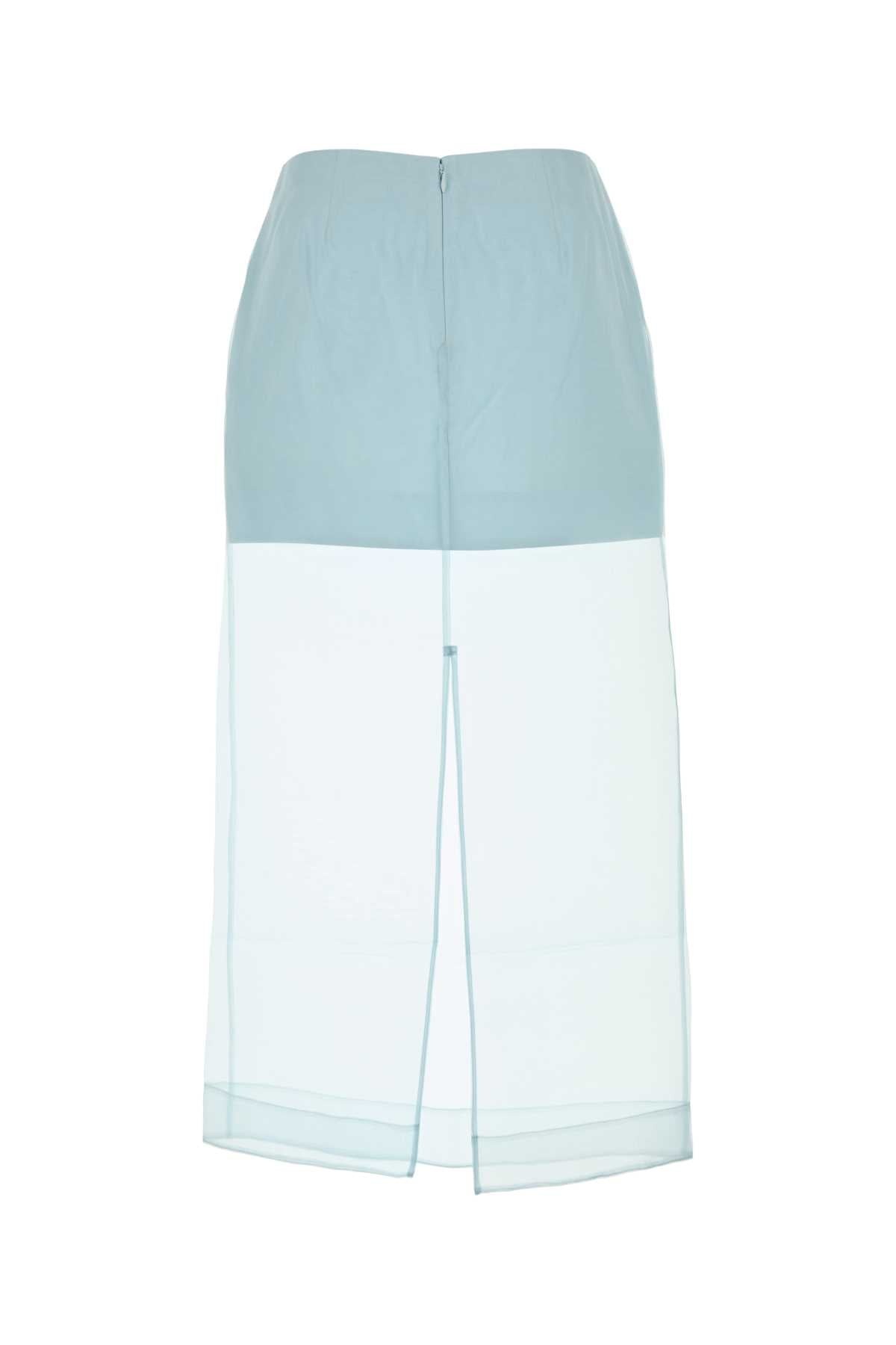 Zimmermann Women Pastel Light Blue Organza Crush Layered Skirt - 2