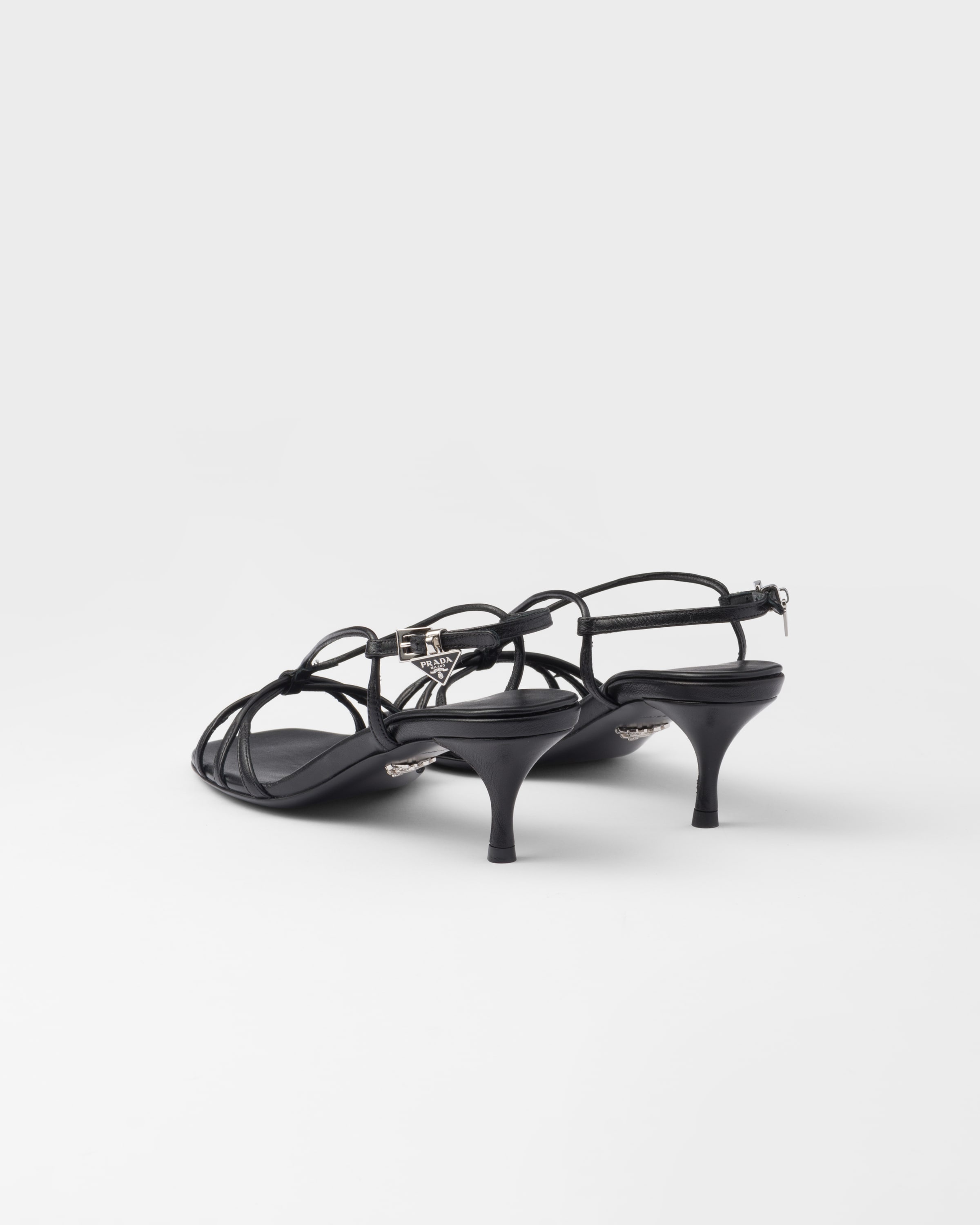 Heeled leather sandals - 5