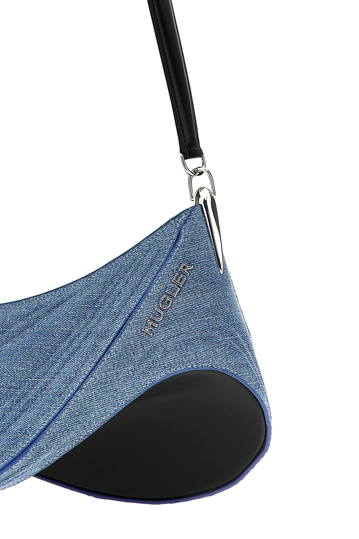 'medium denim spiral curve 01' shoulder bag - 4