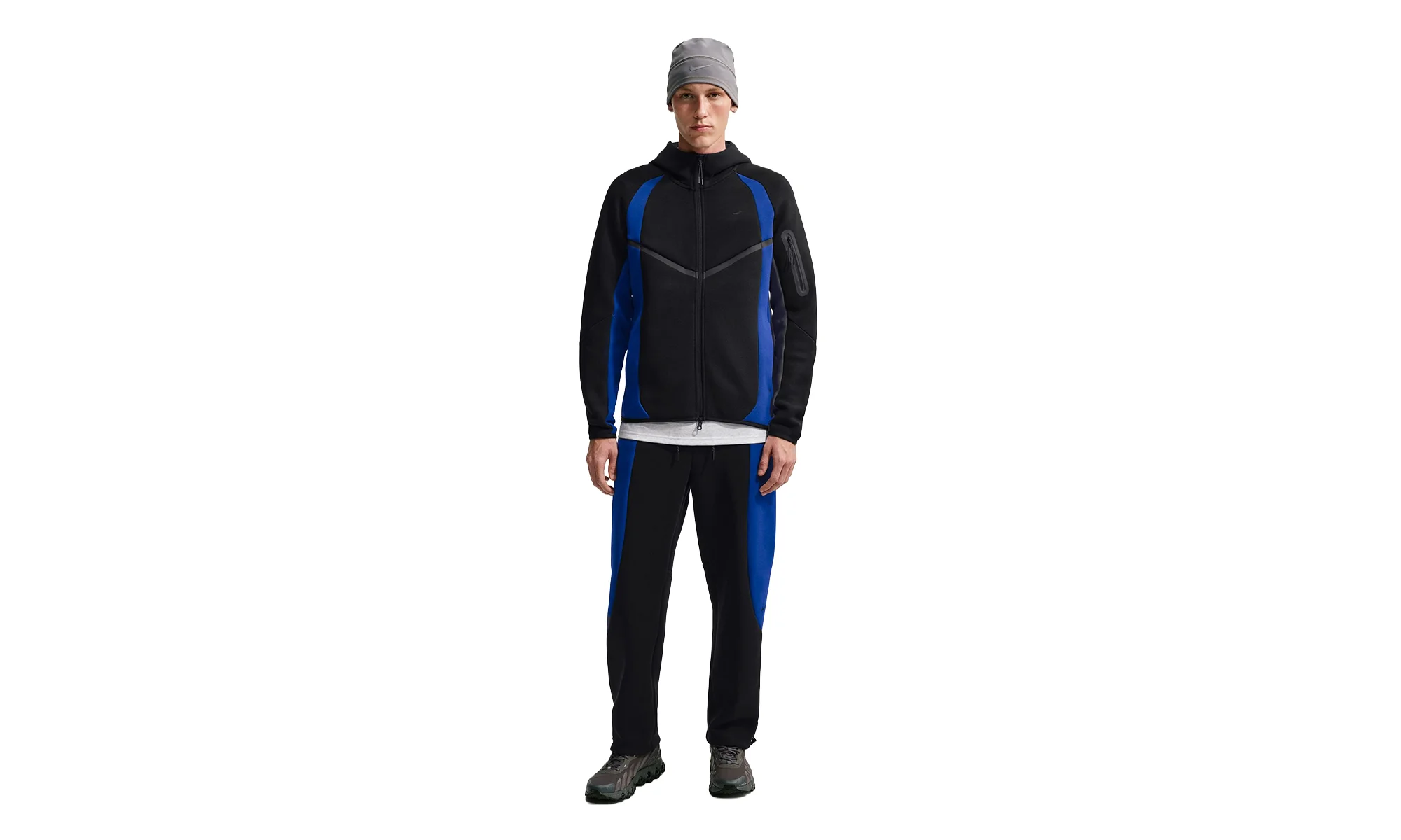 Tech Colour-Block Full-Zip Fleece Windrunner Jacket "Black / Old Royal / Black" IF1325 013 - 1