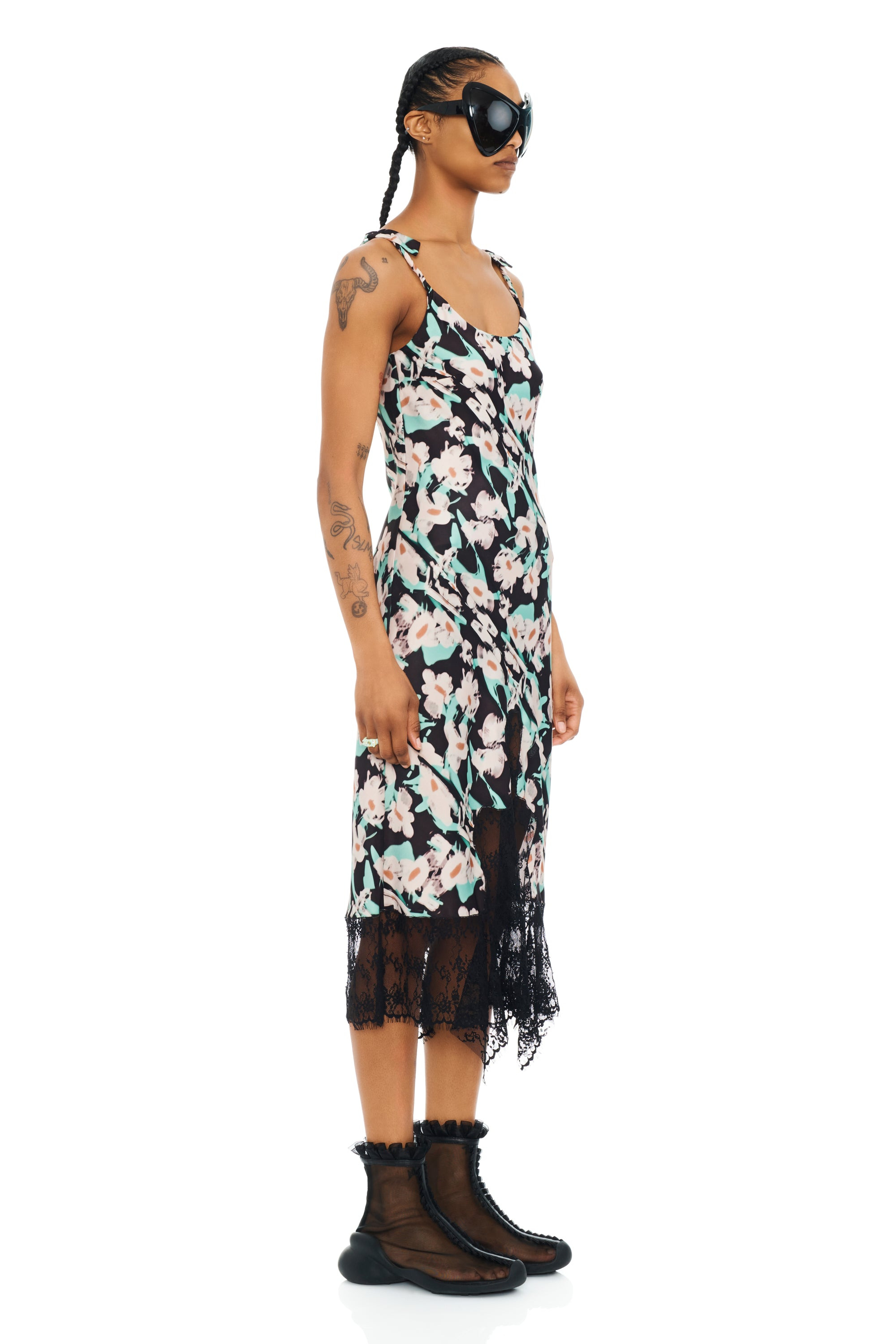 BLACK PAINTED DAISY CYPRESS DRESS - 4