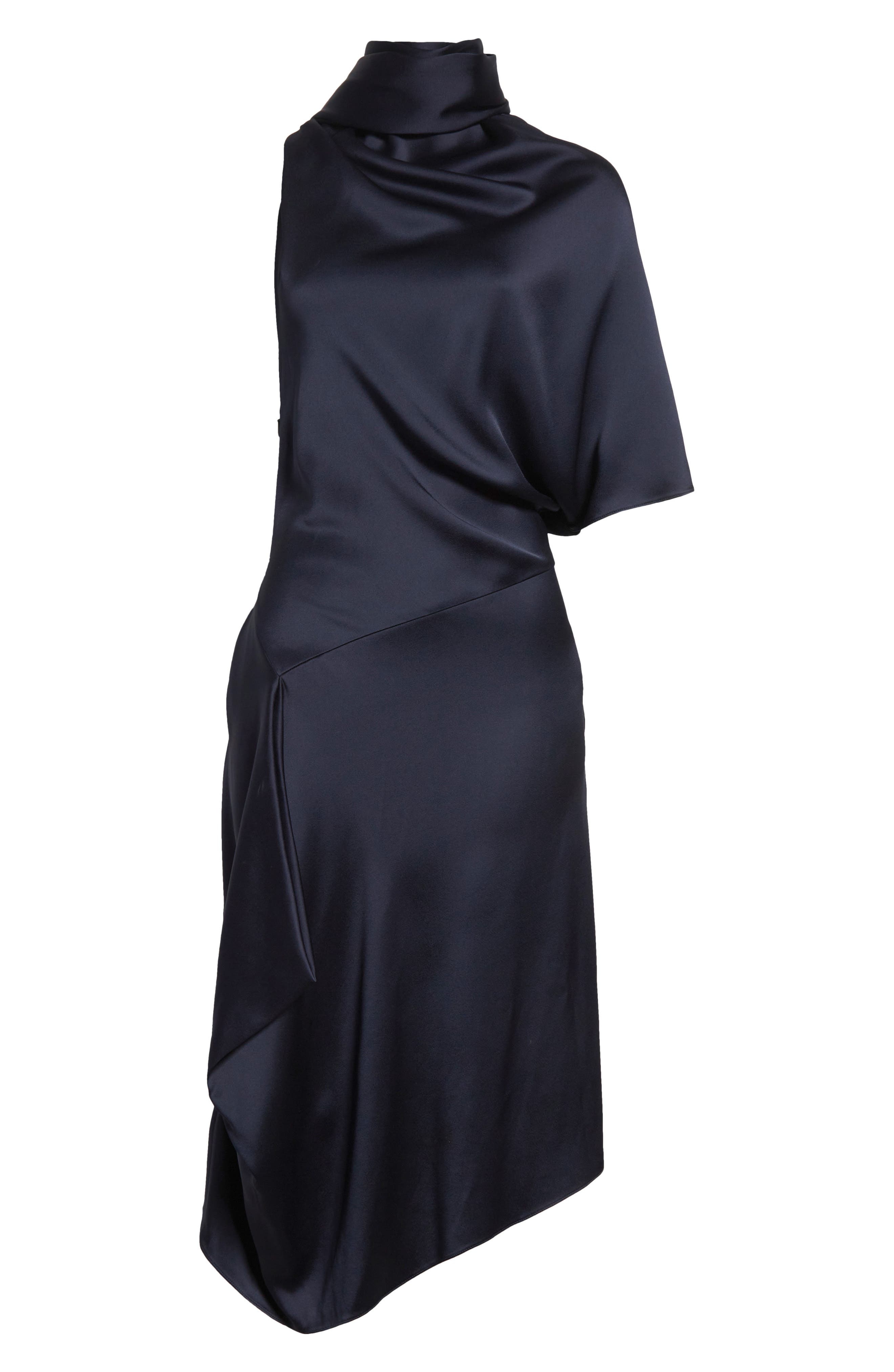 Stella McCartney Asymmetric Satin Midi Dress in 4101 - 5