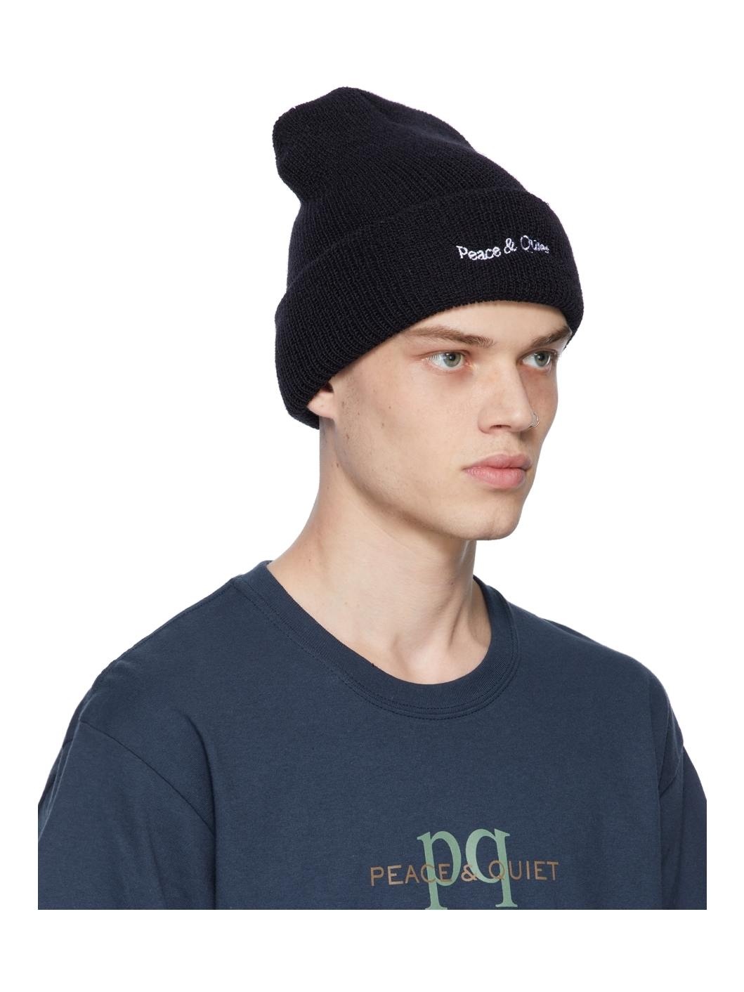 Black Wordmark Beanie - 2
