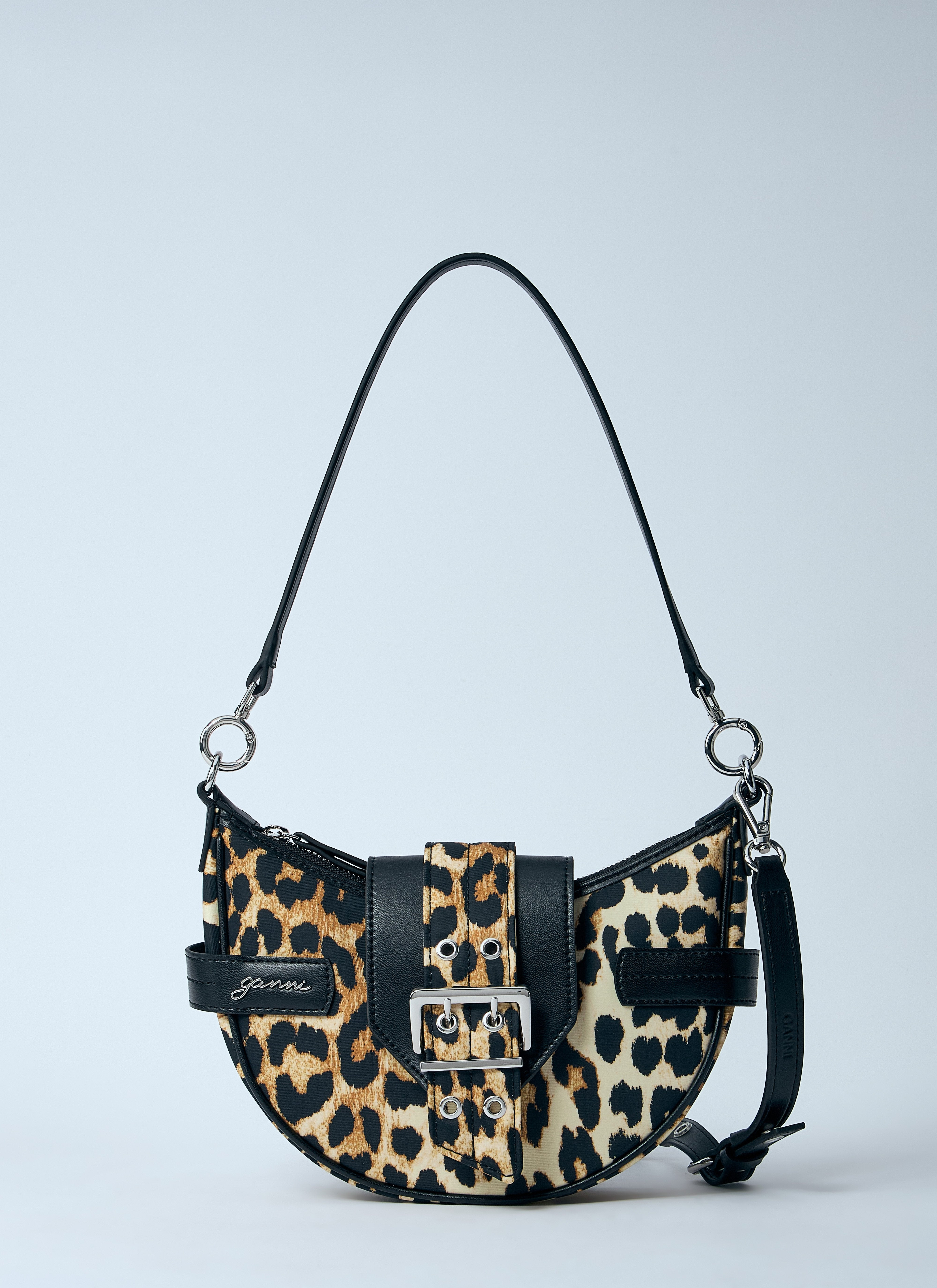Ganni Women Small Leopard Bucky Crossbody Bag - 1