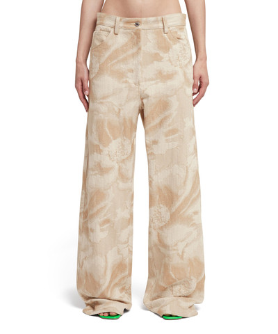 MSGM Jacquard fabric pants with 5 pockets and large daisy design outlook