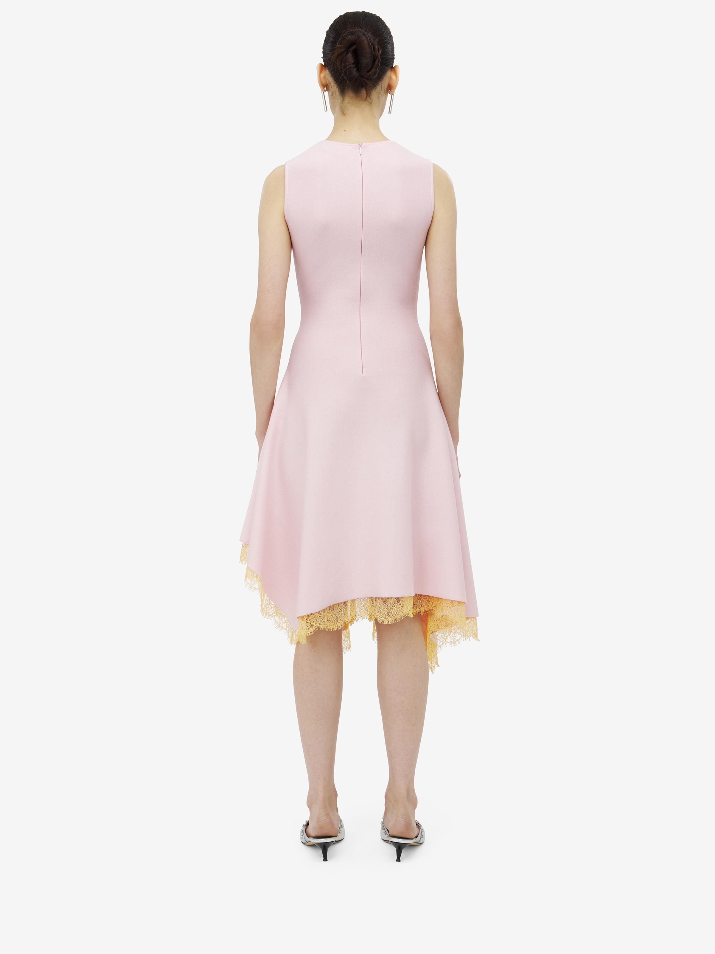 Lace Detail Asymmetric Dress - 4