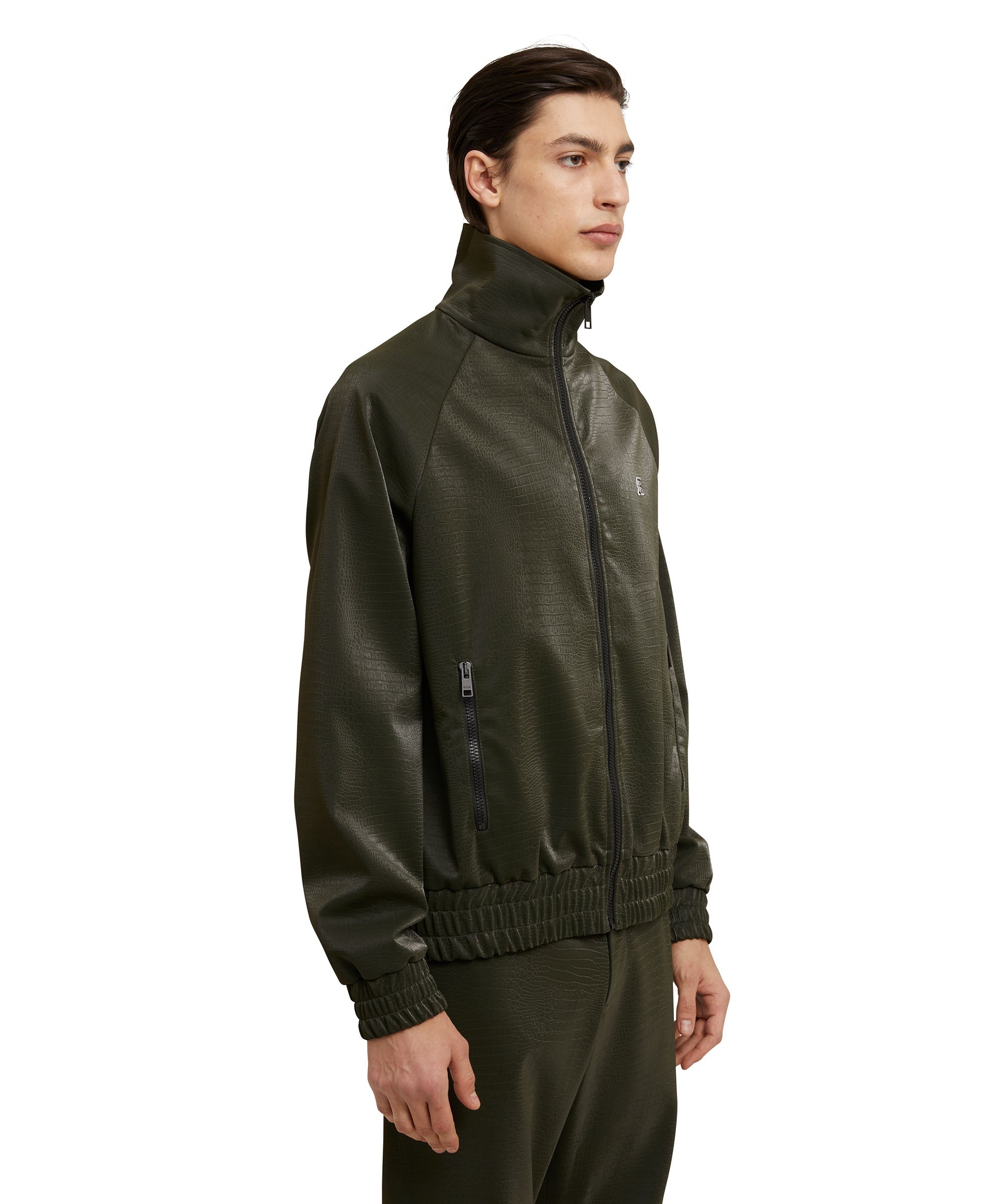 Viscose bomber jacket with "Croco Eco Leather" pattern - 4