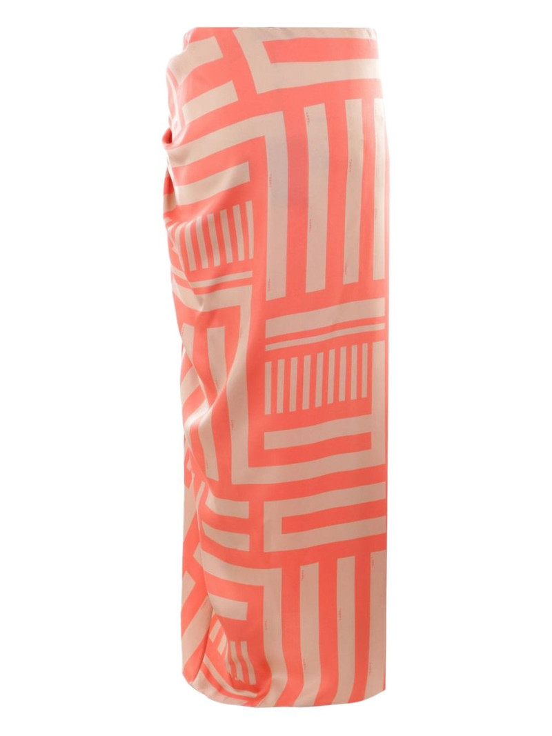 FENDI Labyrinth knotted full silk skirt outlook