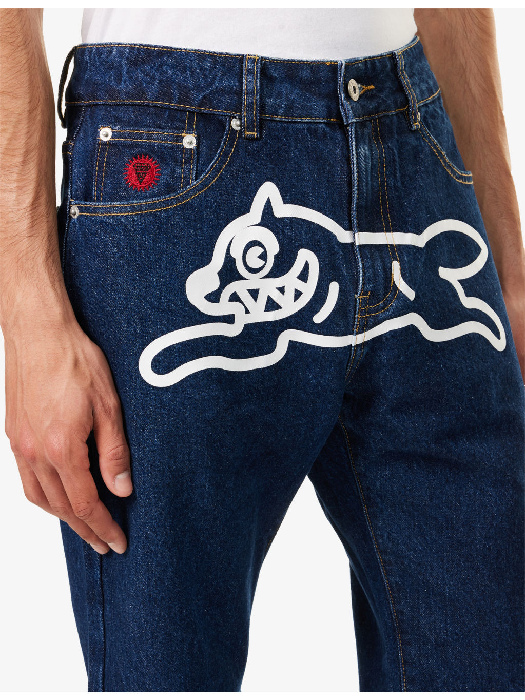Running Dog Straight-Leg Denim Jeans - 5