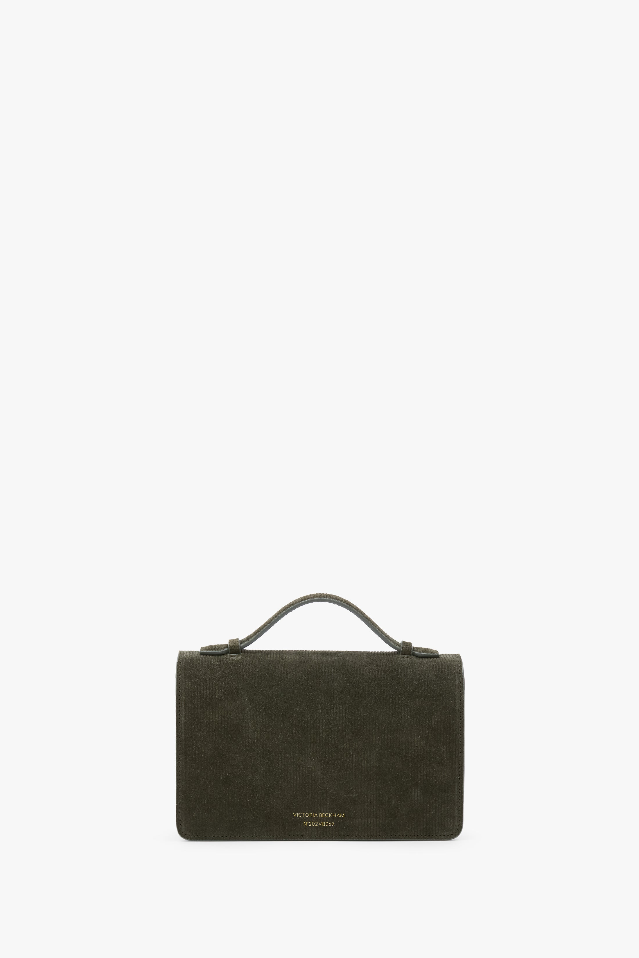 Mini Dorian Bag In Dark Olive Stripe Embossed Suede - 5