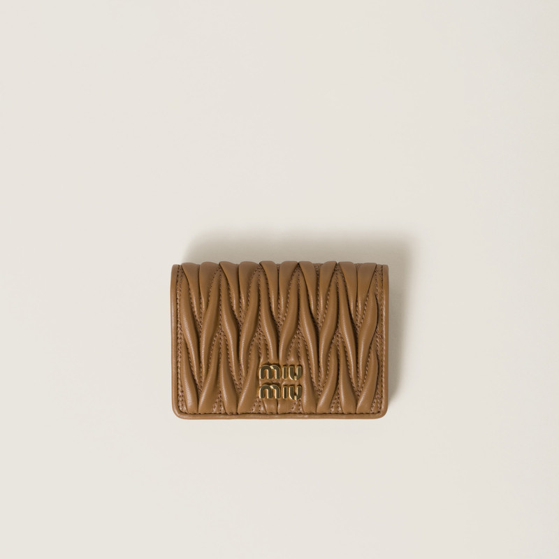 Matelassé nappa leather card holder 1