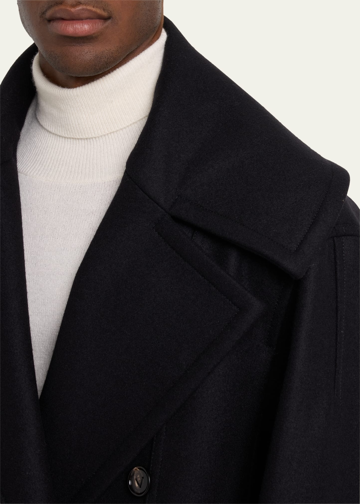 Men's Felted Wool-Blend Oversized Coat - 5