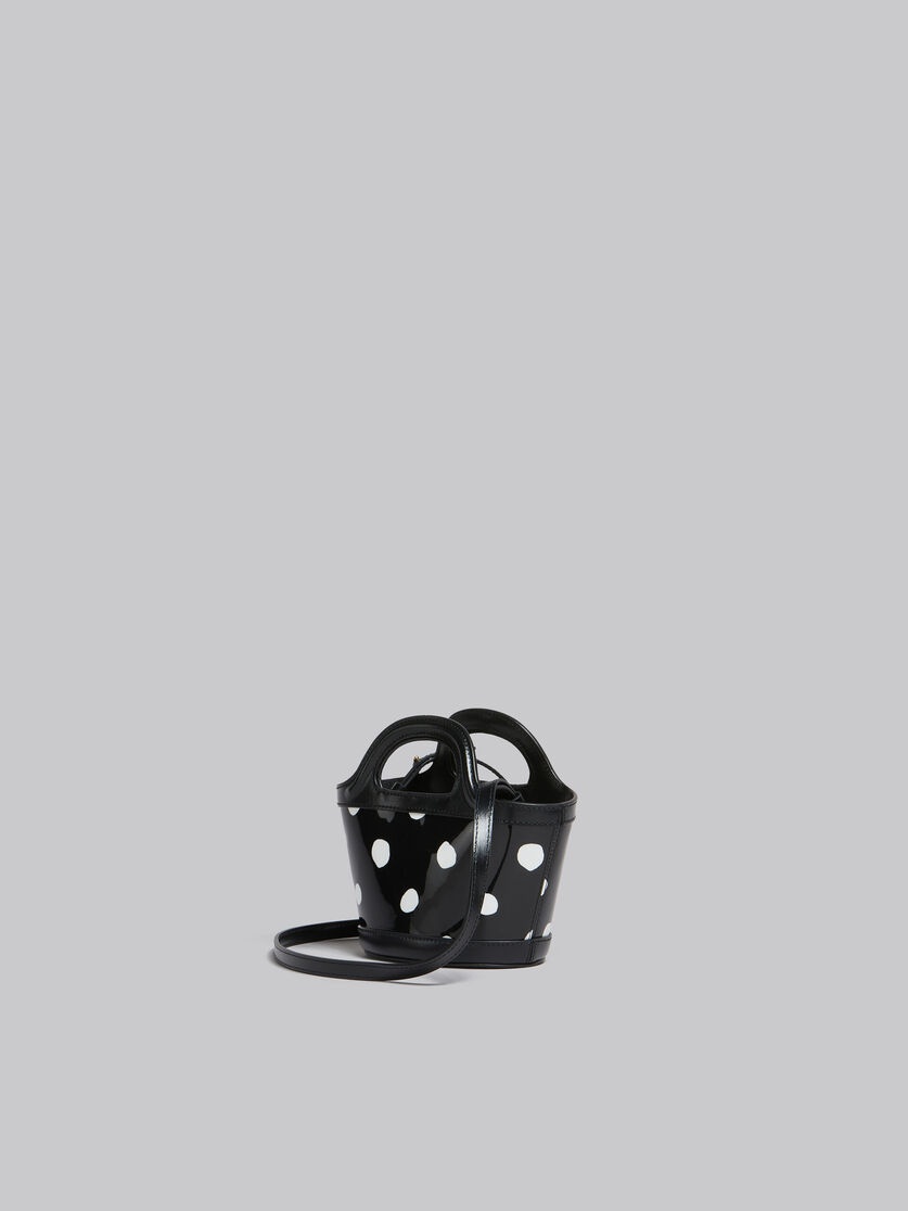 BLACK AND WHITE POLKA-DOT PATENT LEATHER TROPICALIA MICRO BAG 3