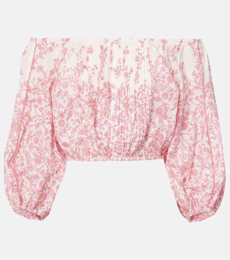 Bova floral cotton-blend crop top - 1