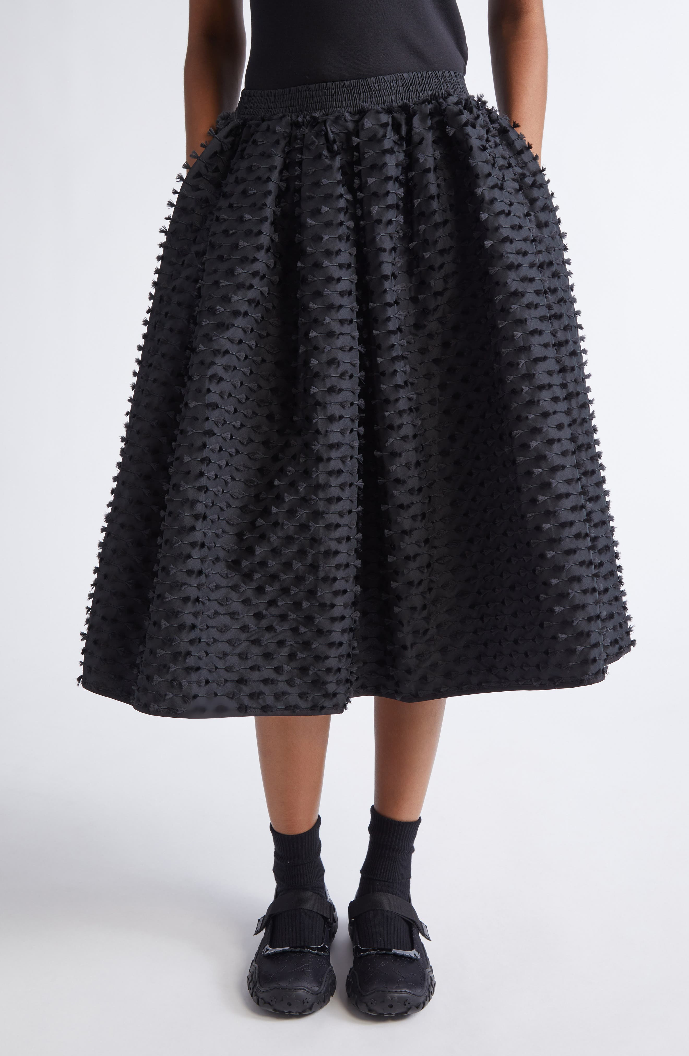 Cecilie Bahnsen Mala Fiamma Fil Coupé Skirt in Black at Nordstrom - 1