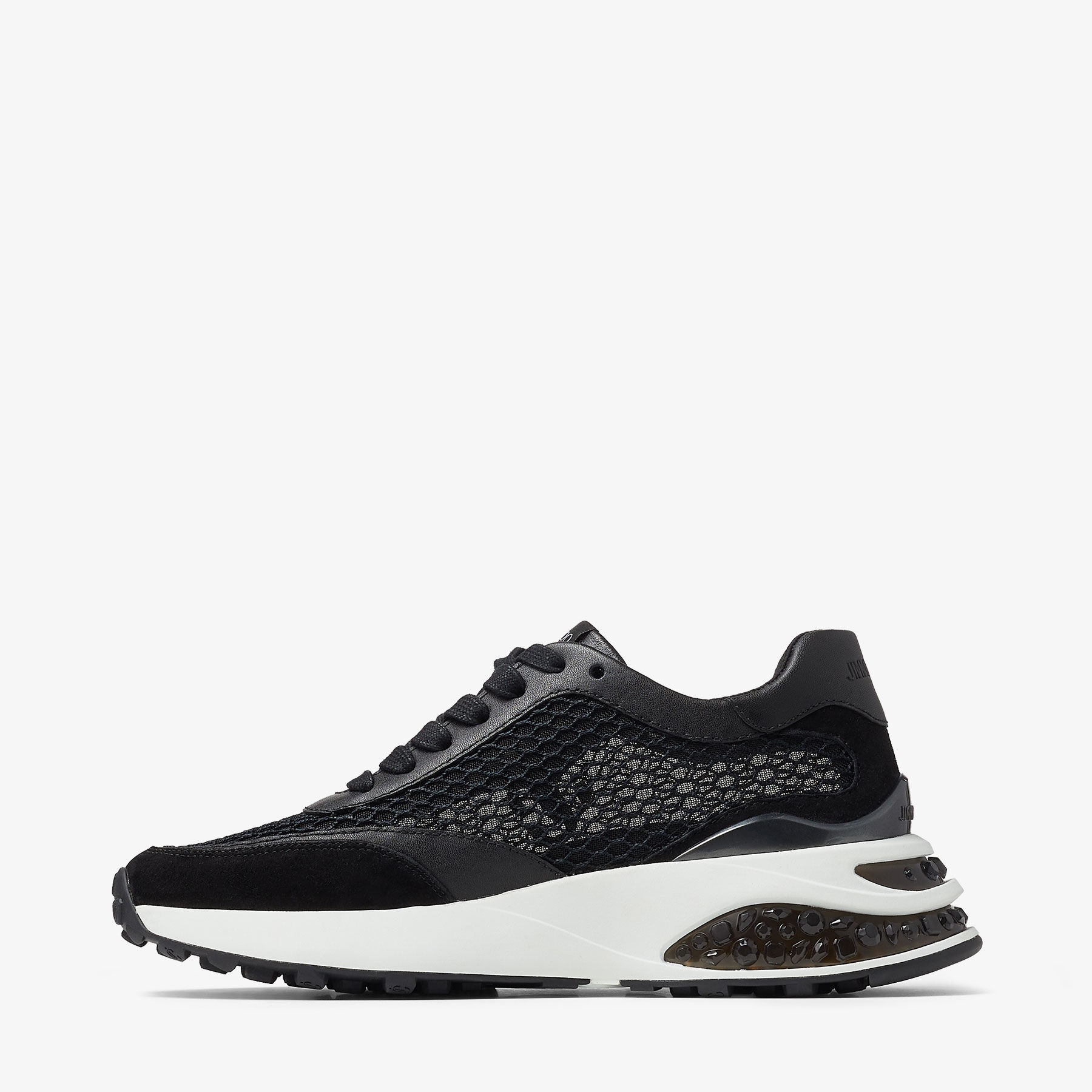 Memphis Lace Up/F
Black Fishnet Mesh and Leather Low Top Trainers - 3