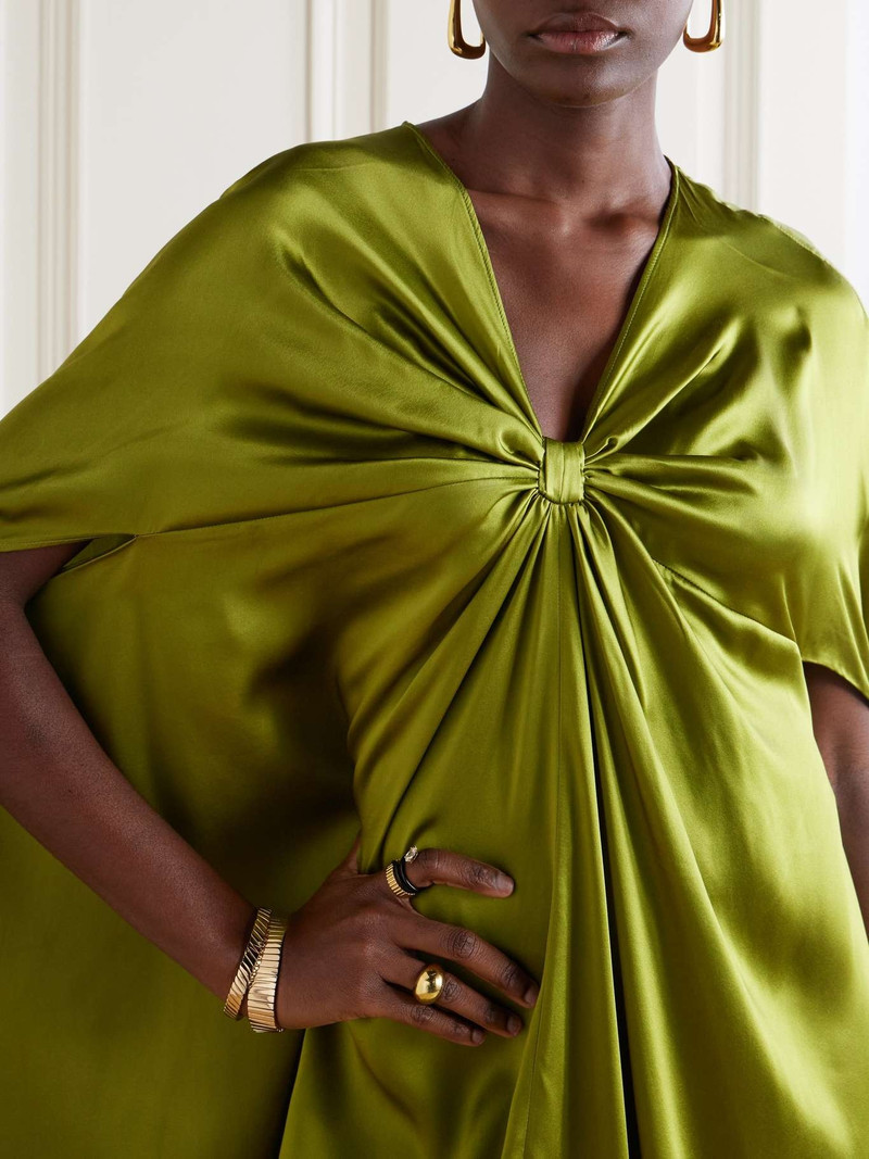 Azores twist-front silk-satin kaftan 5