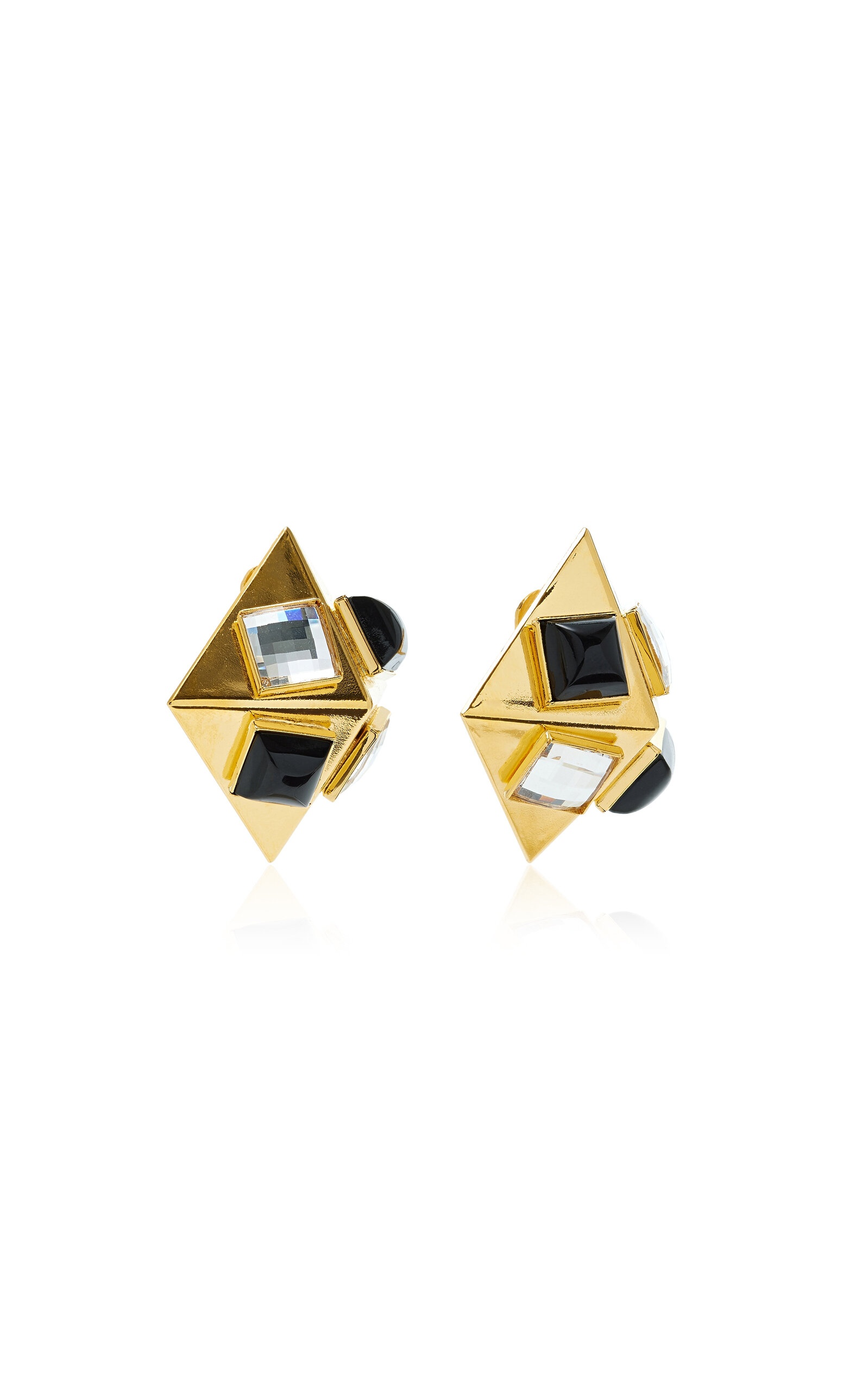Crystal Gold-Tone Pyramid Earrings gold - 3