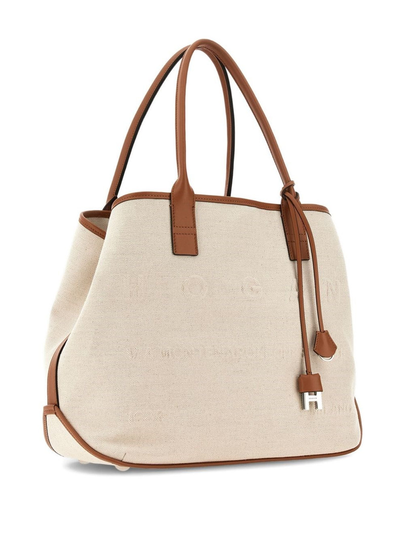 HOGAN Script medium canvas tote outlook