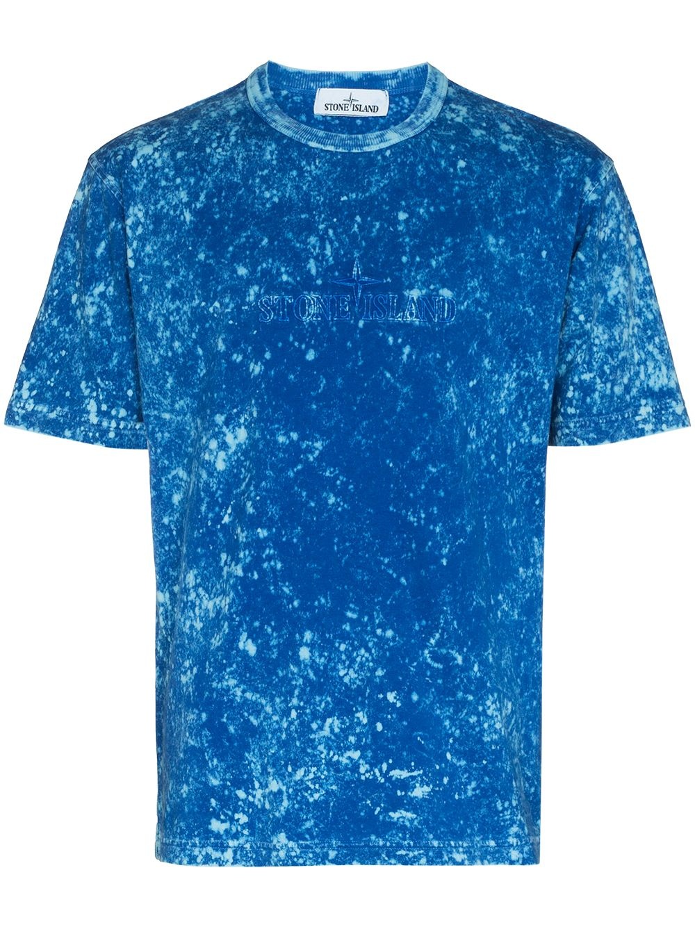 splatter-effect logo-print T-shirt - 1