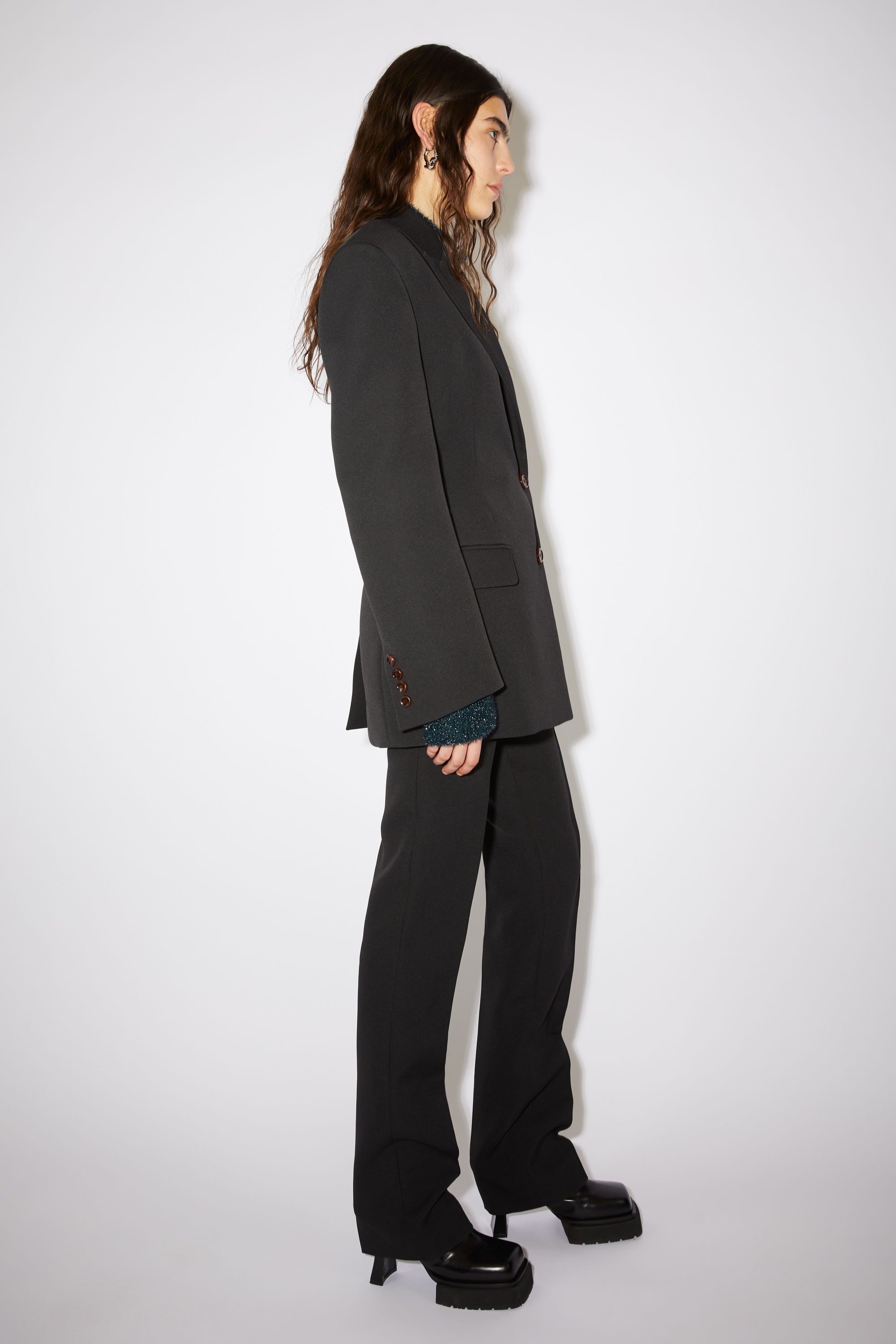 Double-breasted suit jacket - Black - 4
