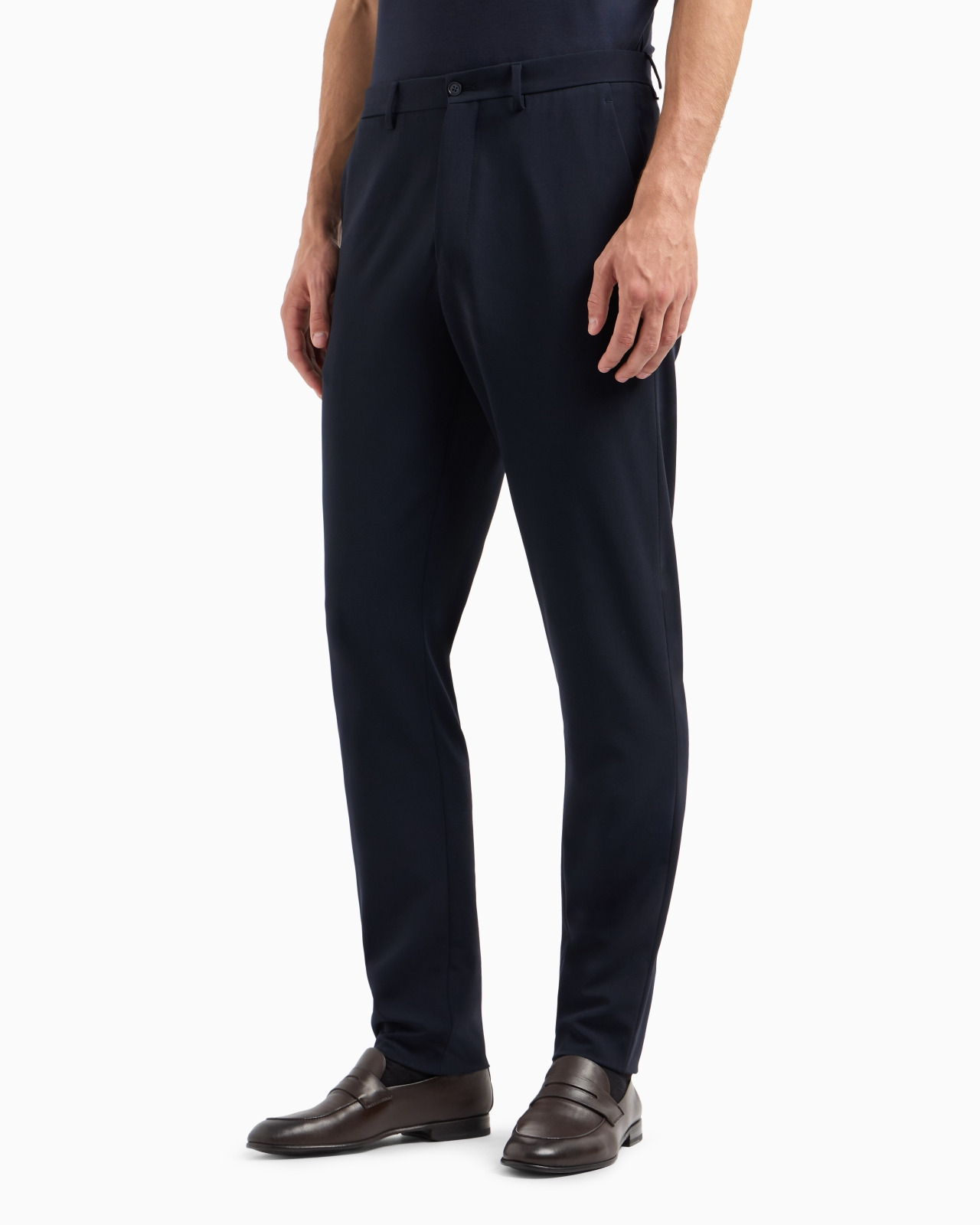 Two-way stretch wool-canvas trousers - 4