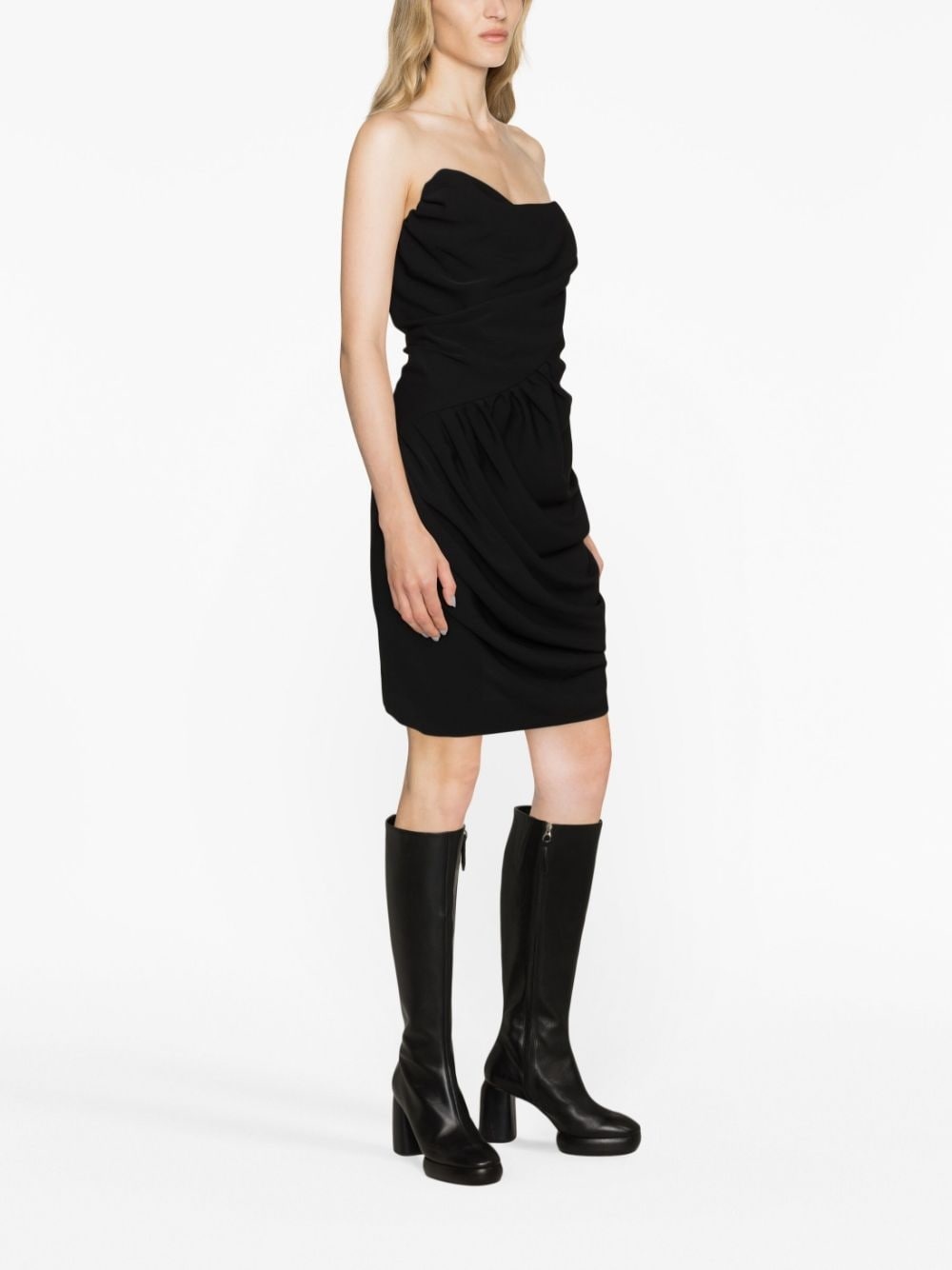 draped corset-bodice dress - 3