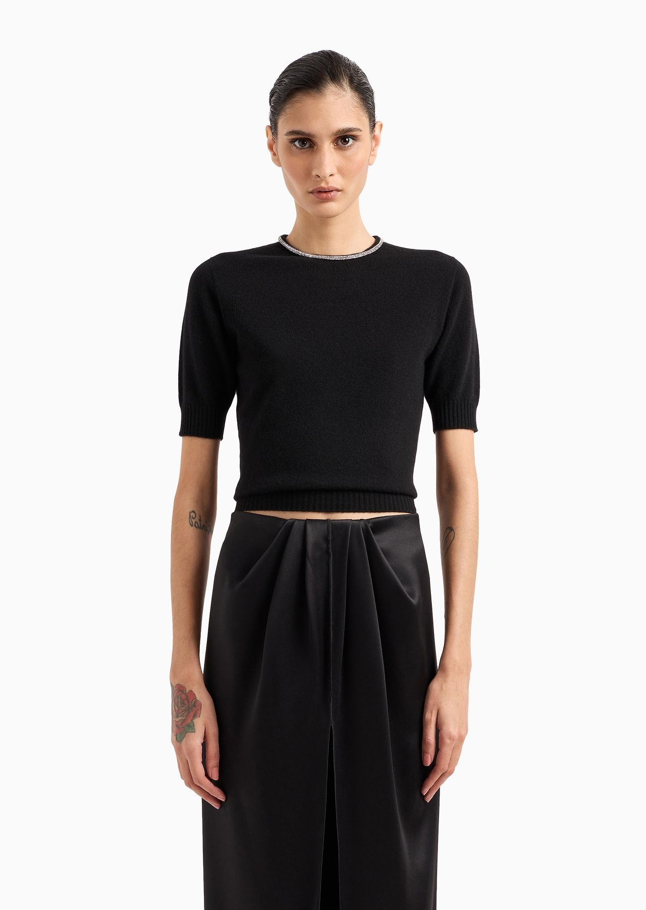 Cashmere cropped crew-neck jumper - 2
