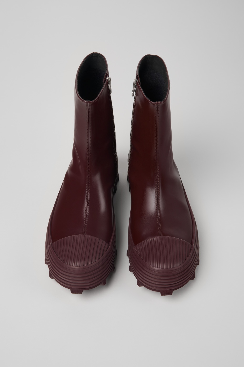 Burgundy Leather Boots - 4