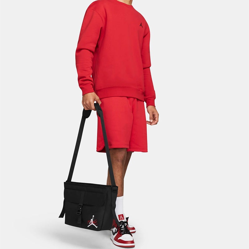 Air Jordan Unisex Printing Logo Flip Cover Single-Shoulder Bag Black DV5362-010 - 7