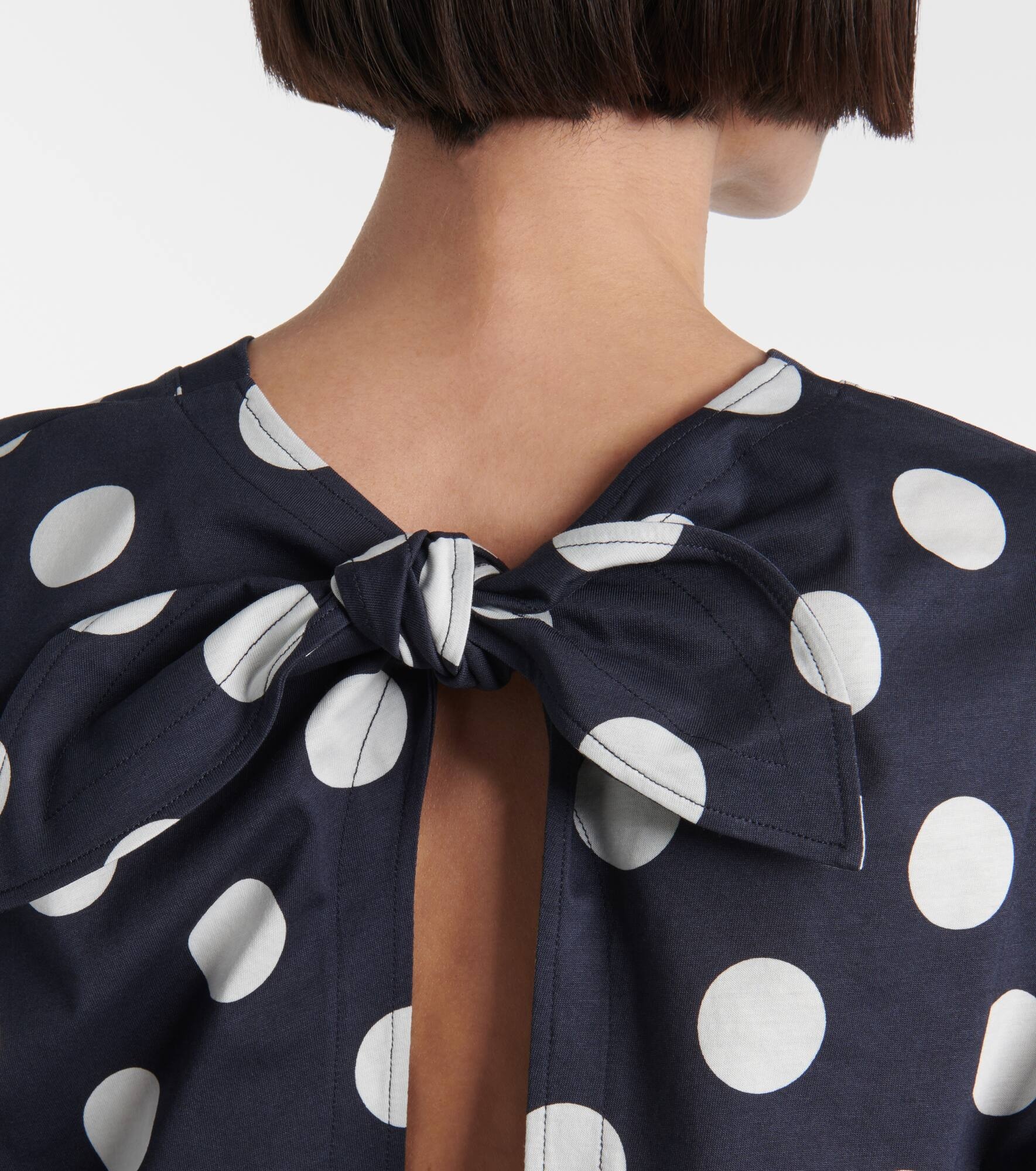 Logo polka-dot cotton crop top - 4
